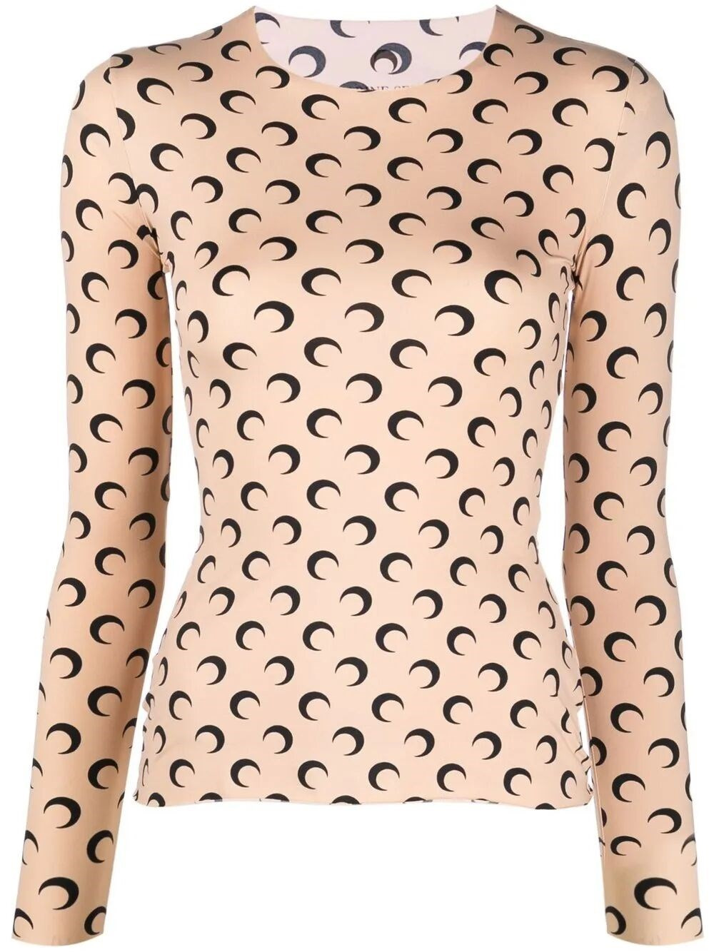 Introducing the "MOON" PRINTED JERSEY LS CREWNECK TOP by MARINE SERRE, a sophisticated addition to y - 1