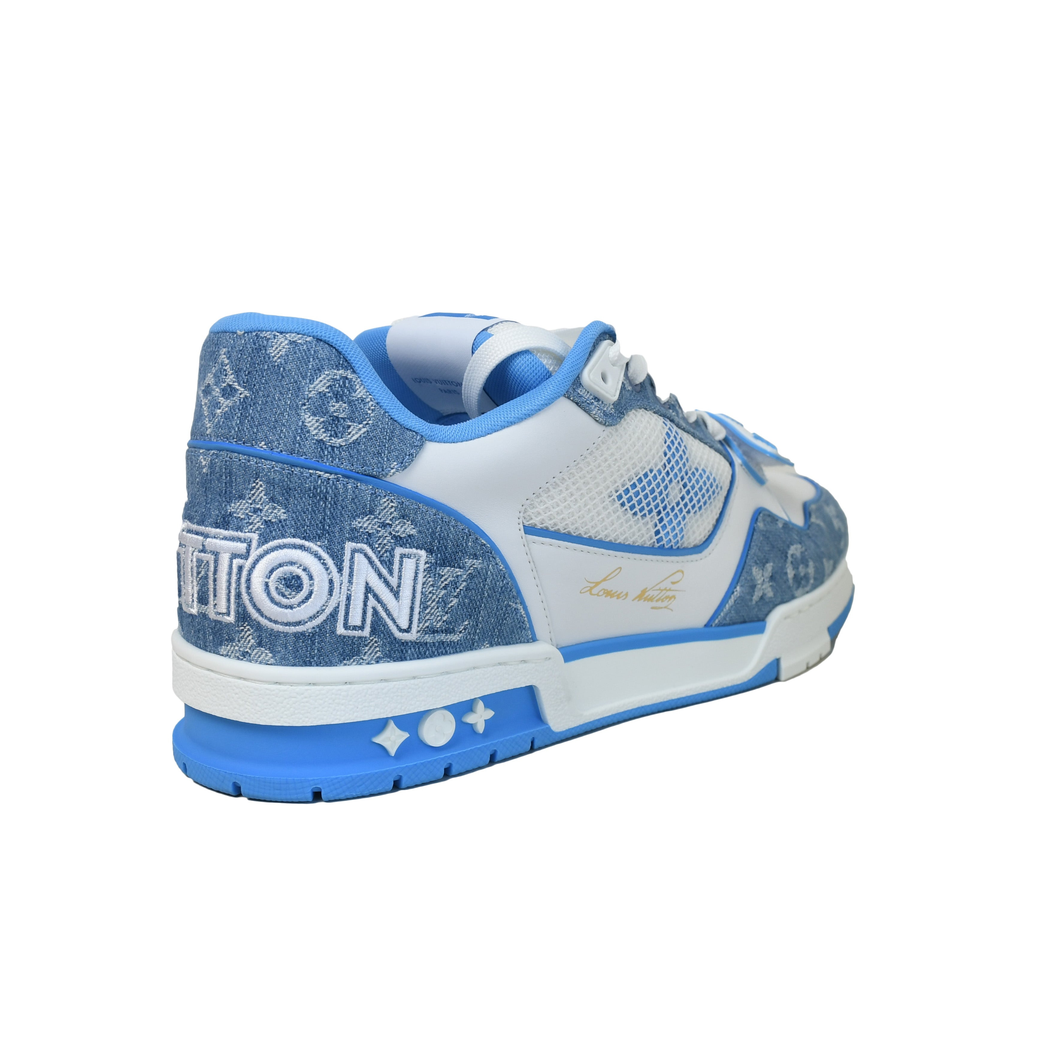 Louis Vuitton Monogram Strap Trainer White Blue - 3