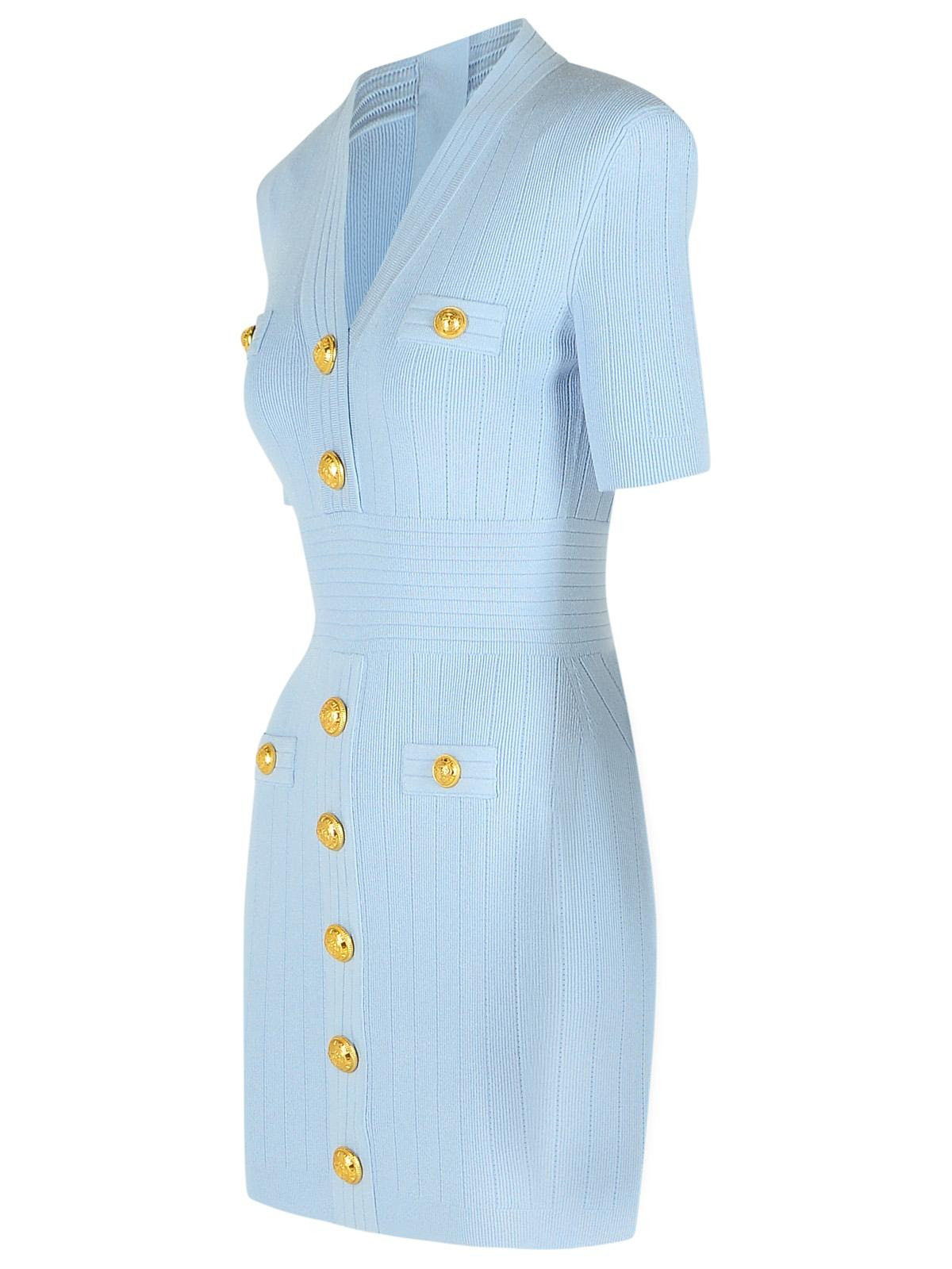 Balmain Light Blue Viscose Blend Dress Women - 2