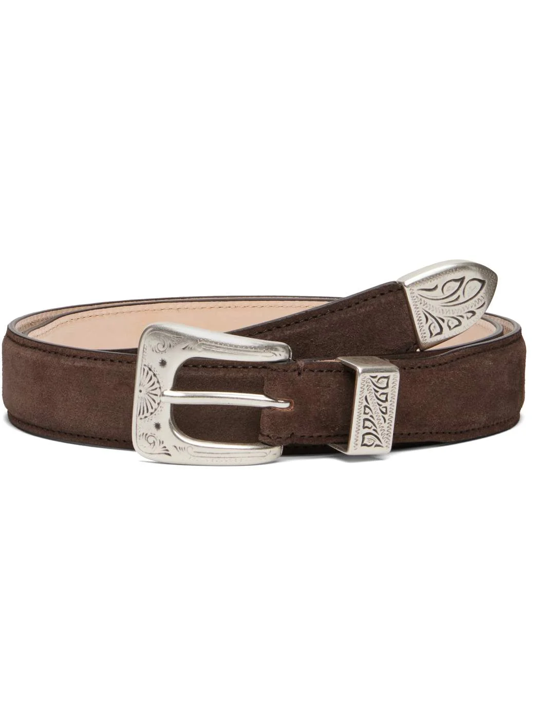 Brown Suede Western Belt - 1