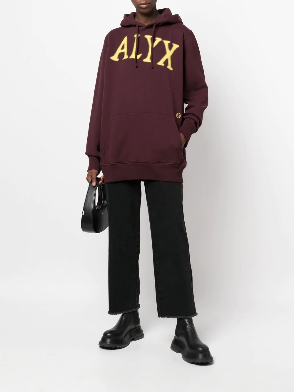 logo-print long-sleeved hoodie - 3