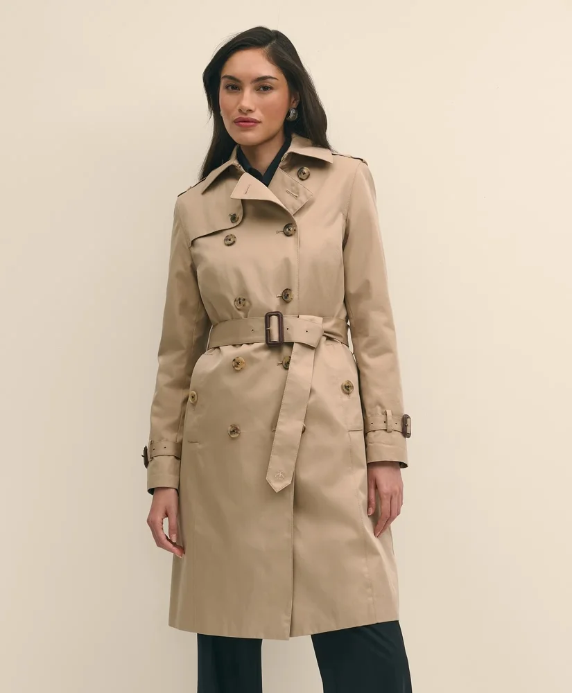 Supima® Cotton Water-Repellent Trench Coat with Zip-Out Lining - 1