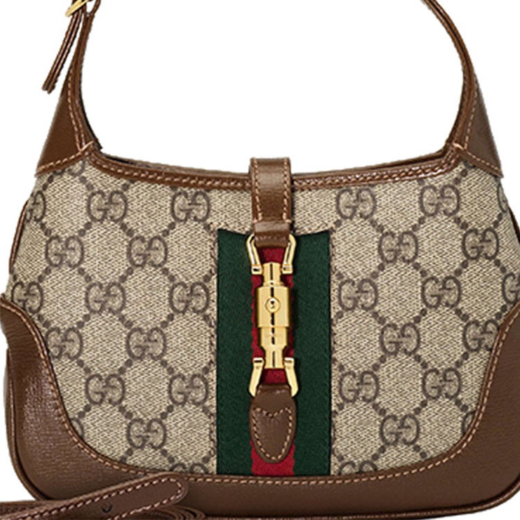 (WMNS) Gucci Jackie 1961 SeriesGG Canvas Clutch Single Shoulder Bag mini Brown Monogram 637092-HUHHG - 13