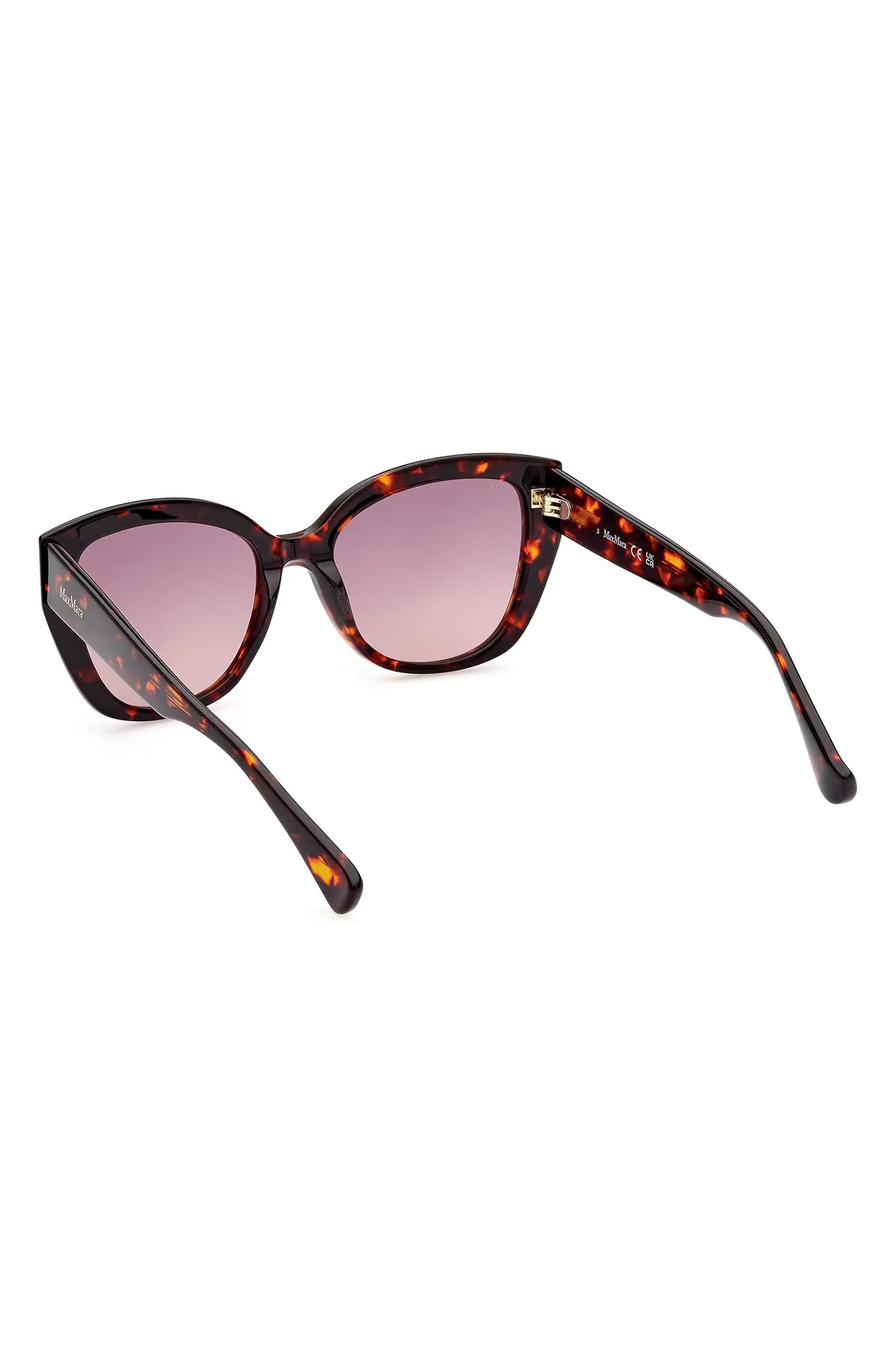 54mm Cat Eye Sunglasses in Shiny Red Havana /Bordeaux - 5