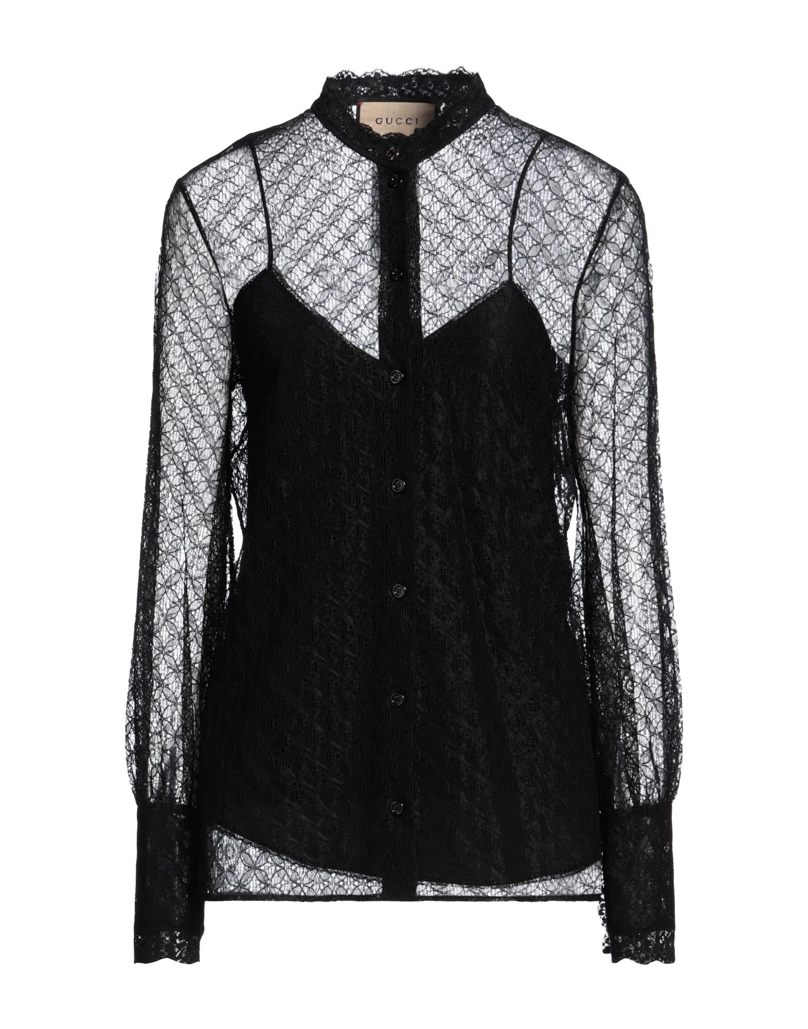 Black Women's Lace Shirts & Blouses - 1