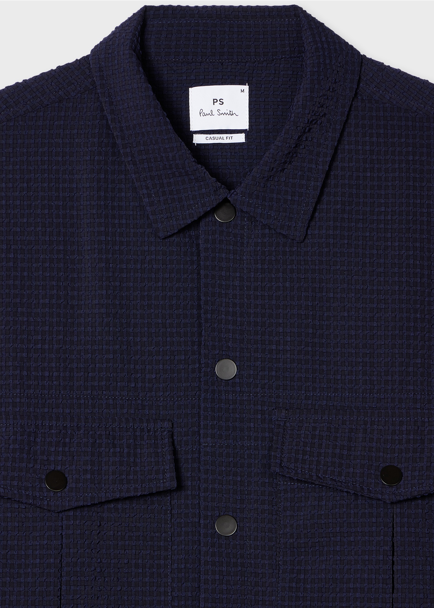 Navy Seersucker Short-Sleeve Shirt - 4