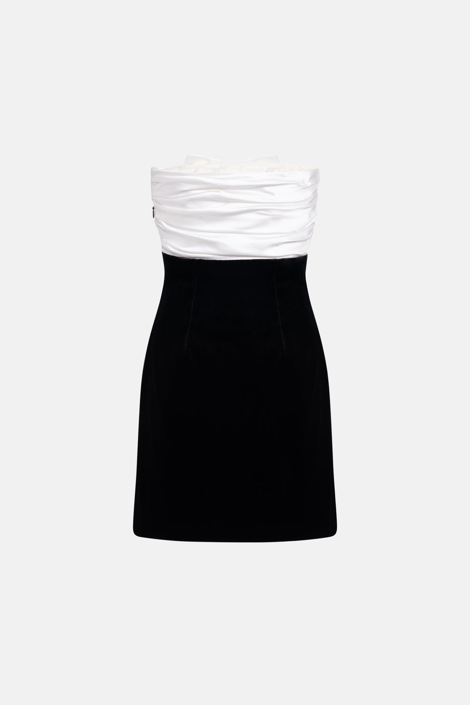 VELVET BUSTIER MINI DRESS WITH DUCHESSE BOW - 2
