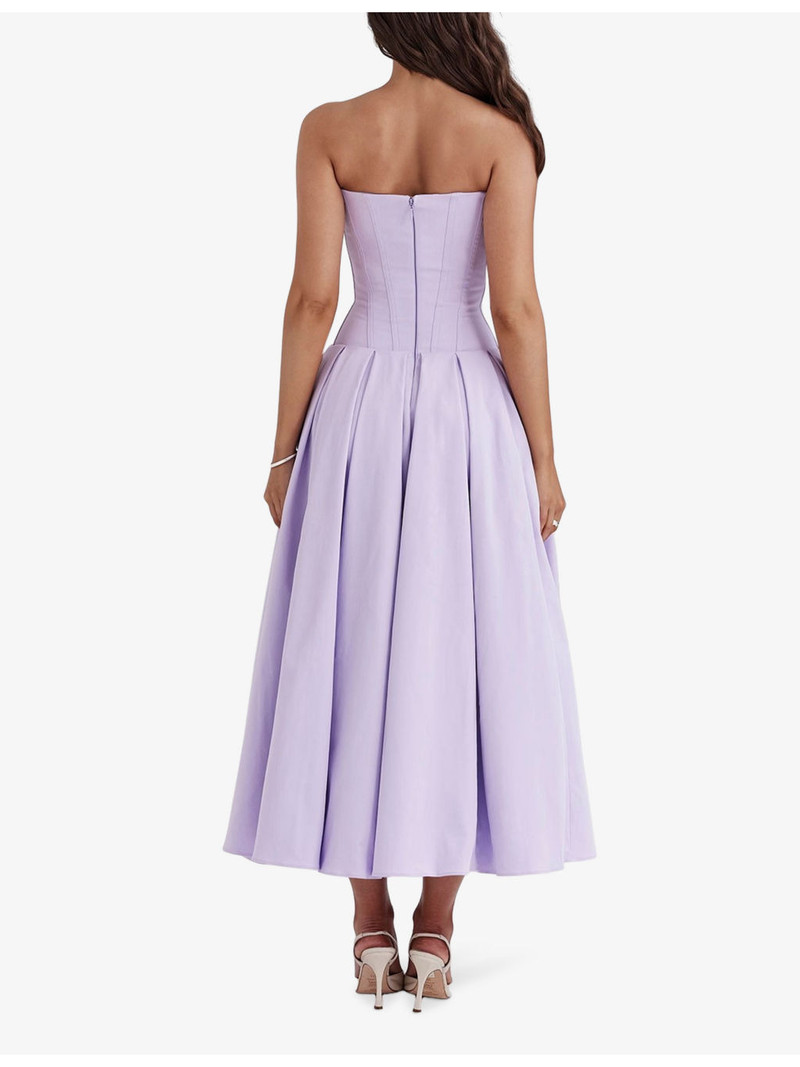 Lady plunge-neck stretch-cotton midi dress 4