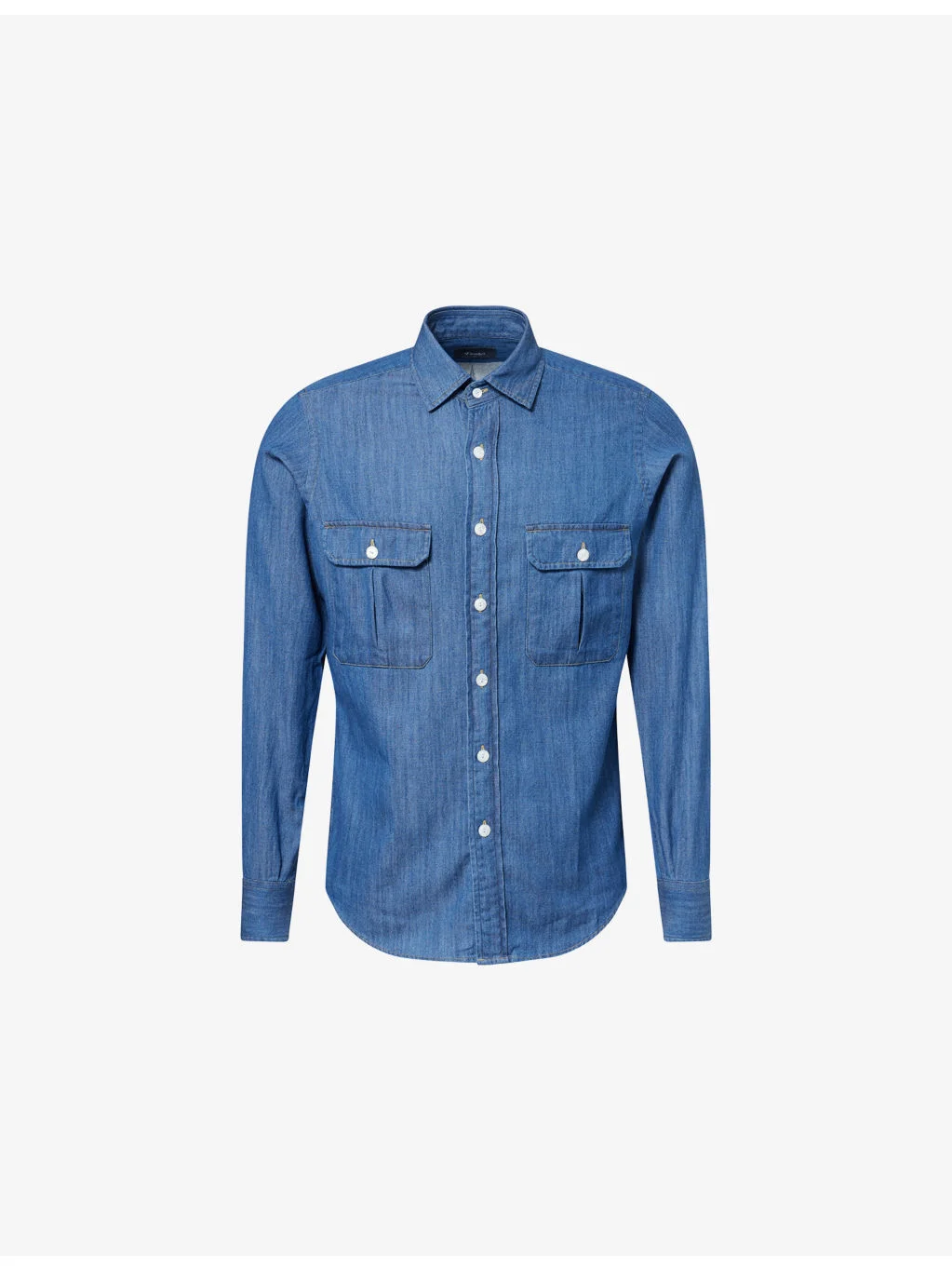 Double-Pocket Denim Work Shirt - 1