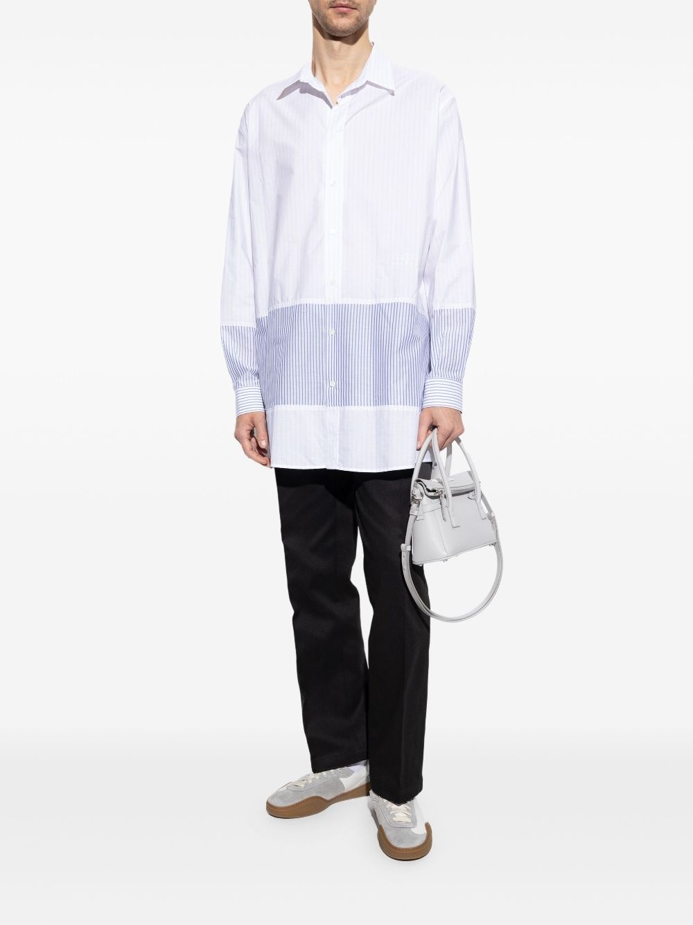 striped panelled shirt - 2