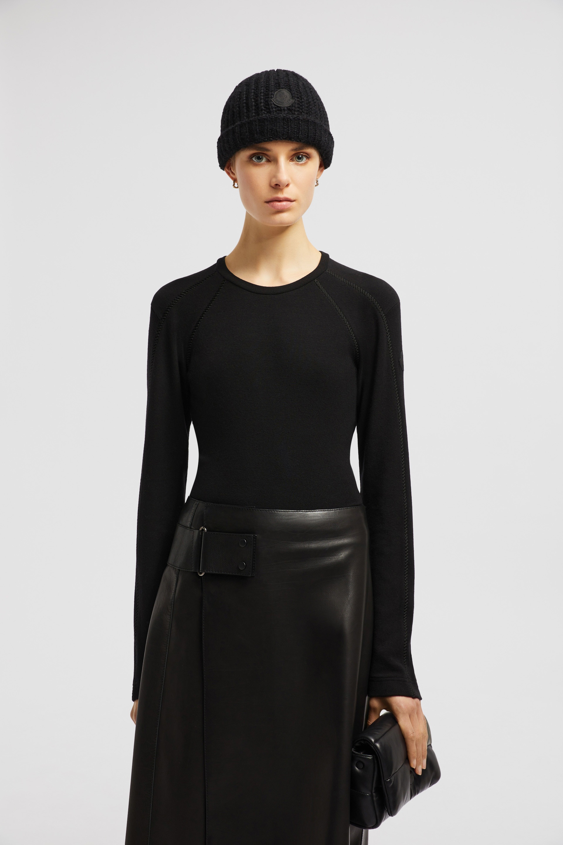 Embroidered Long Sleeve Wool T-Shirt - 2