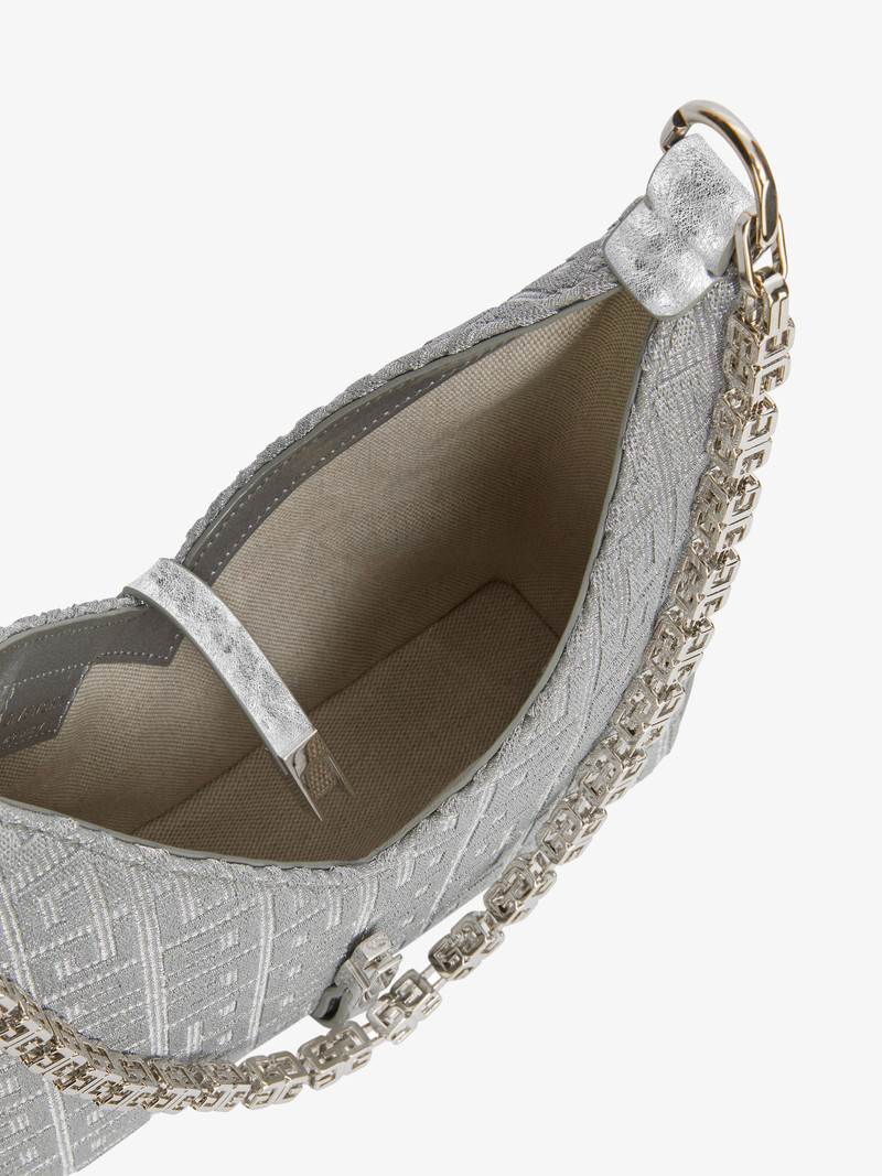 MINI CUT OUT BAG IN 4G EMBROIDERED CANVAS WITH CHAIN 6