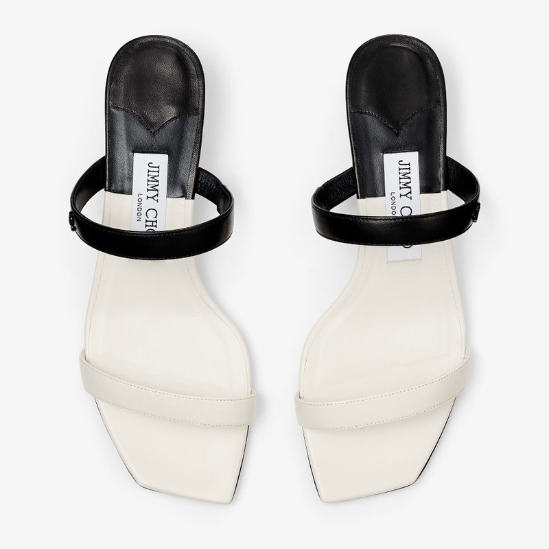 Kyda 35 Black and Latte Nappa Leather Sandals 4