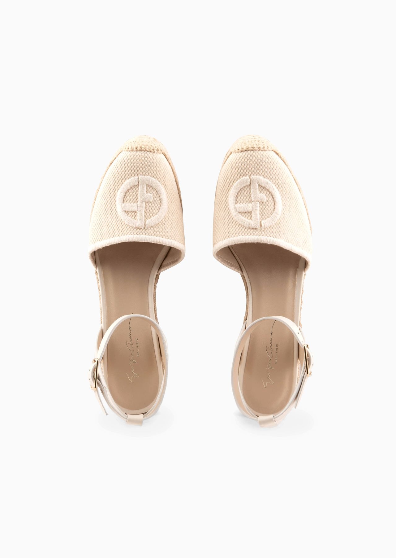 Cotton espadrilles with wedges and embroidered logo - 3