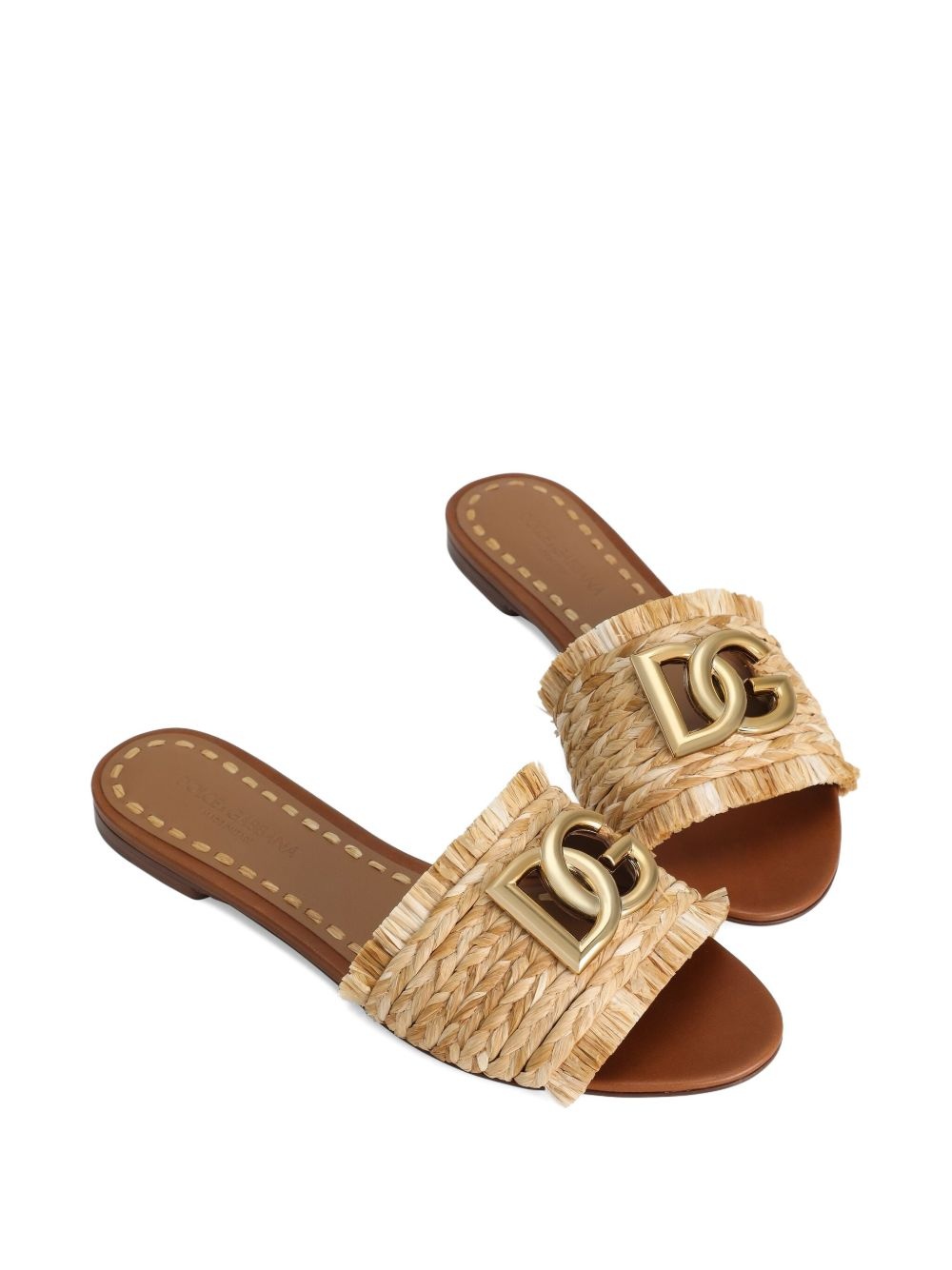 woven-raffia flat sandals - 4