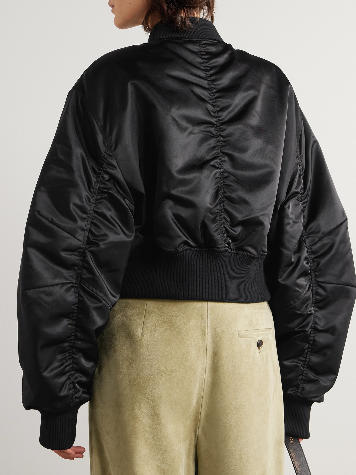 + Shoreditch Ski Club Jett Cropped Recycled Satin-twill Bomber Jacket - 3