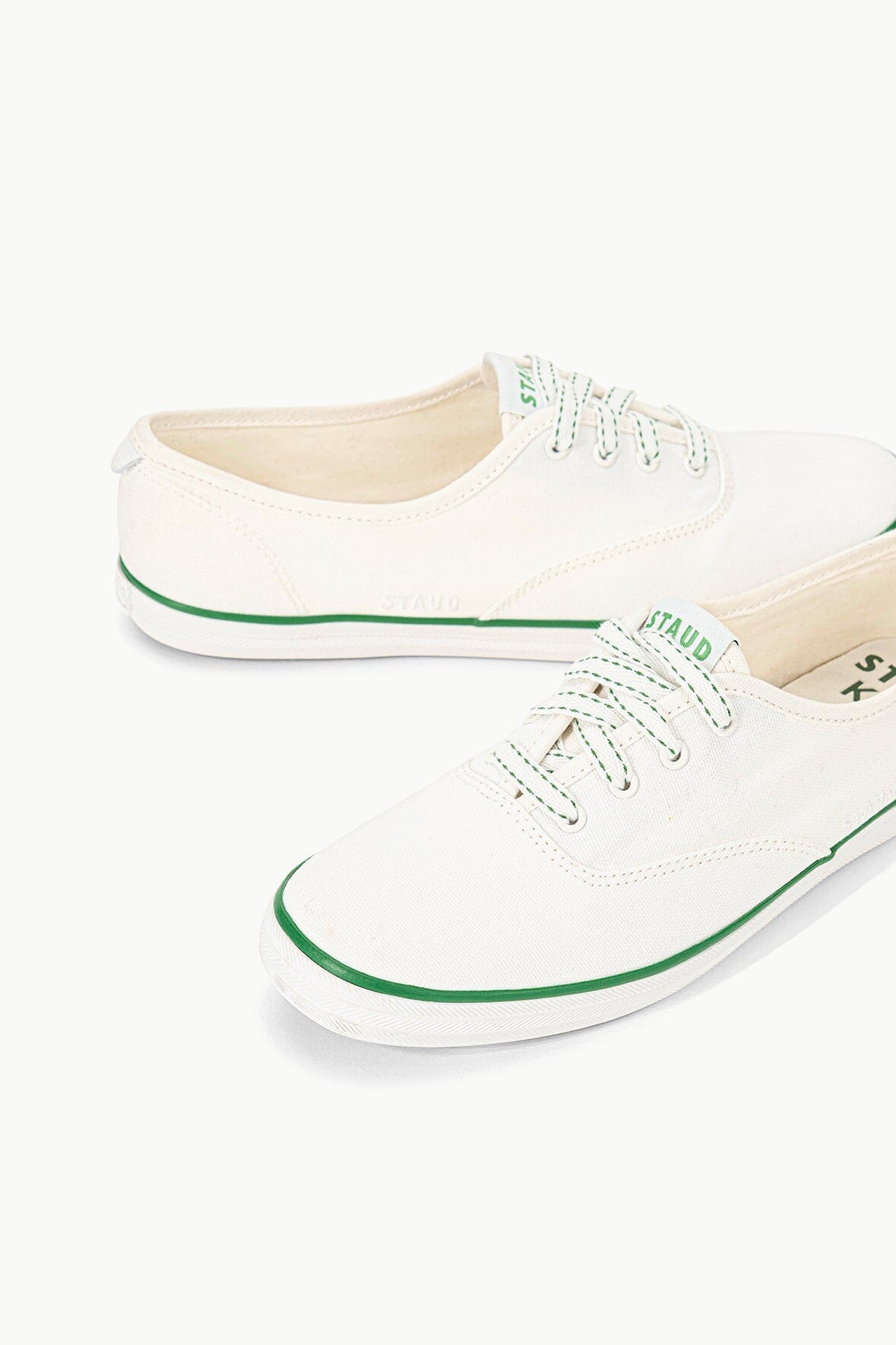 STAUD STAUD KEDS CHAMPION CANVAS WHITE GREEN - 6