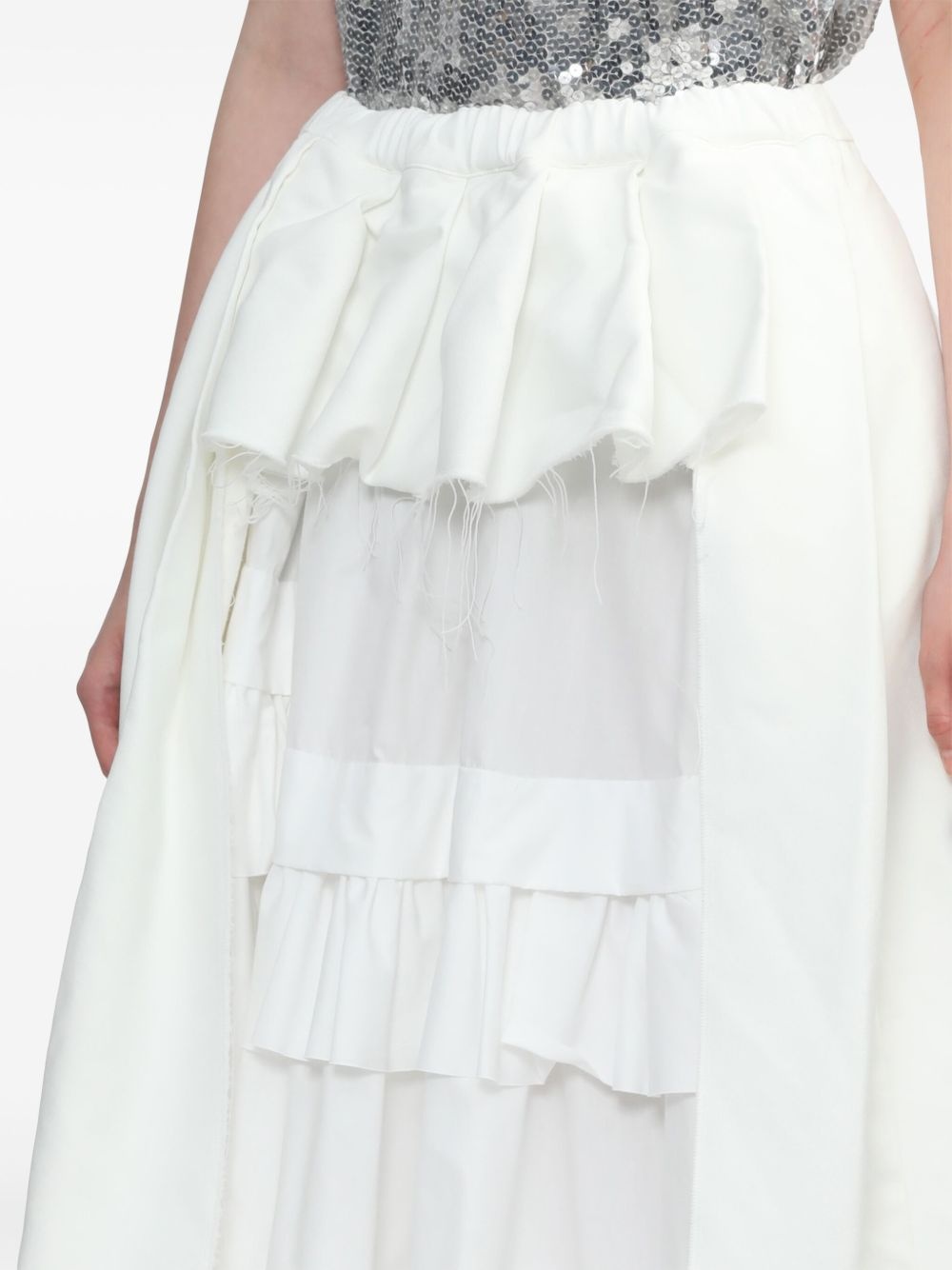ruffle-detail pleated midi skirt - 5