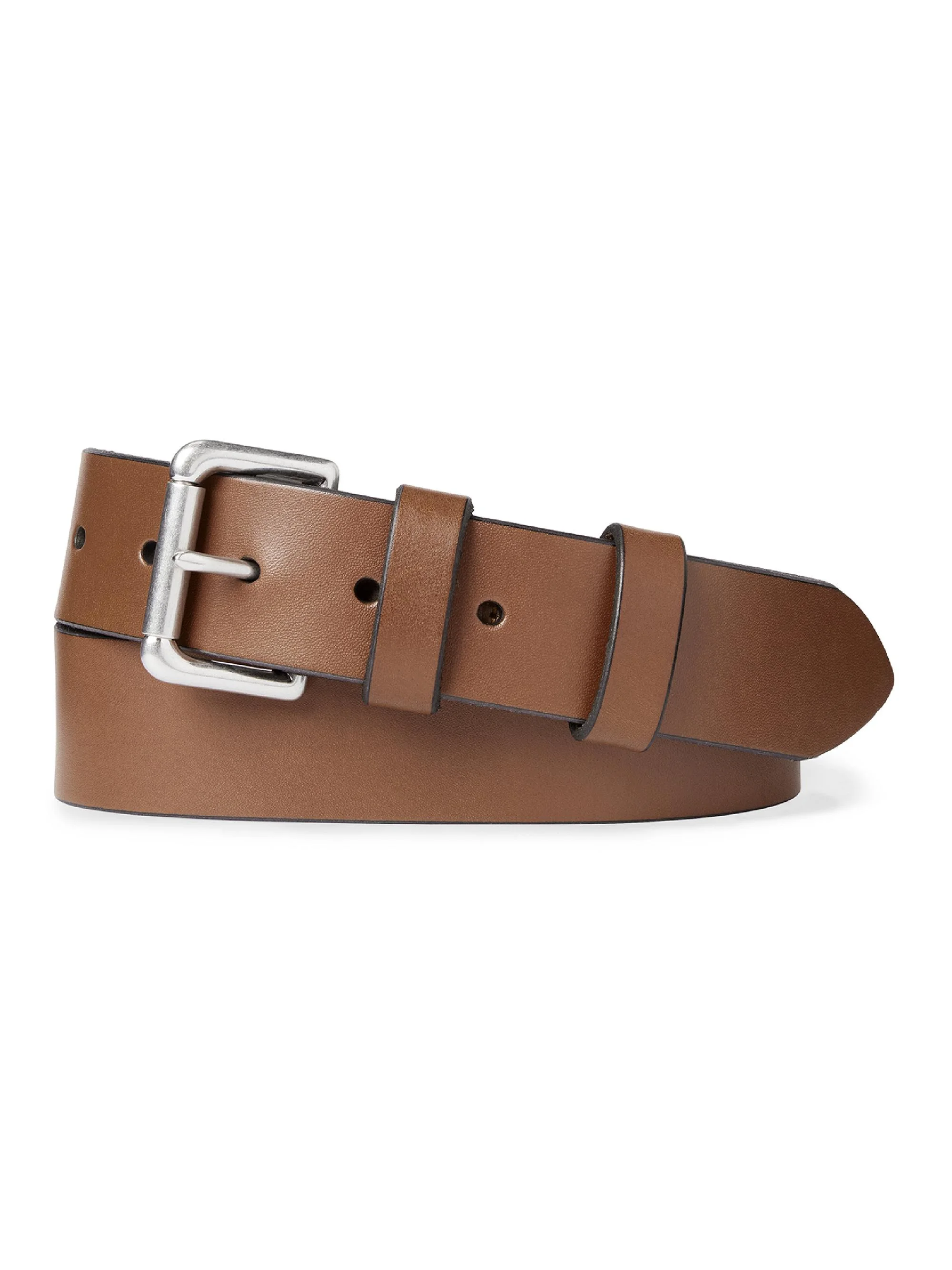 Men's Saddle Patch Leather Belt - Black Brown - 1
