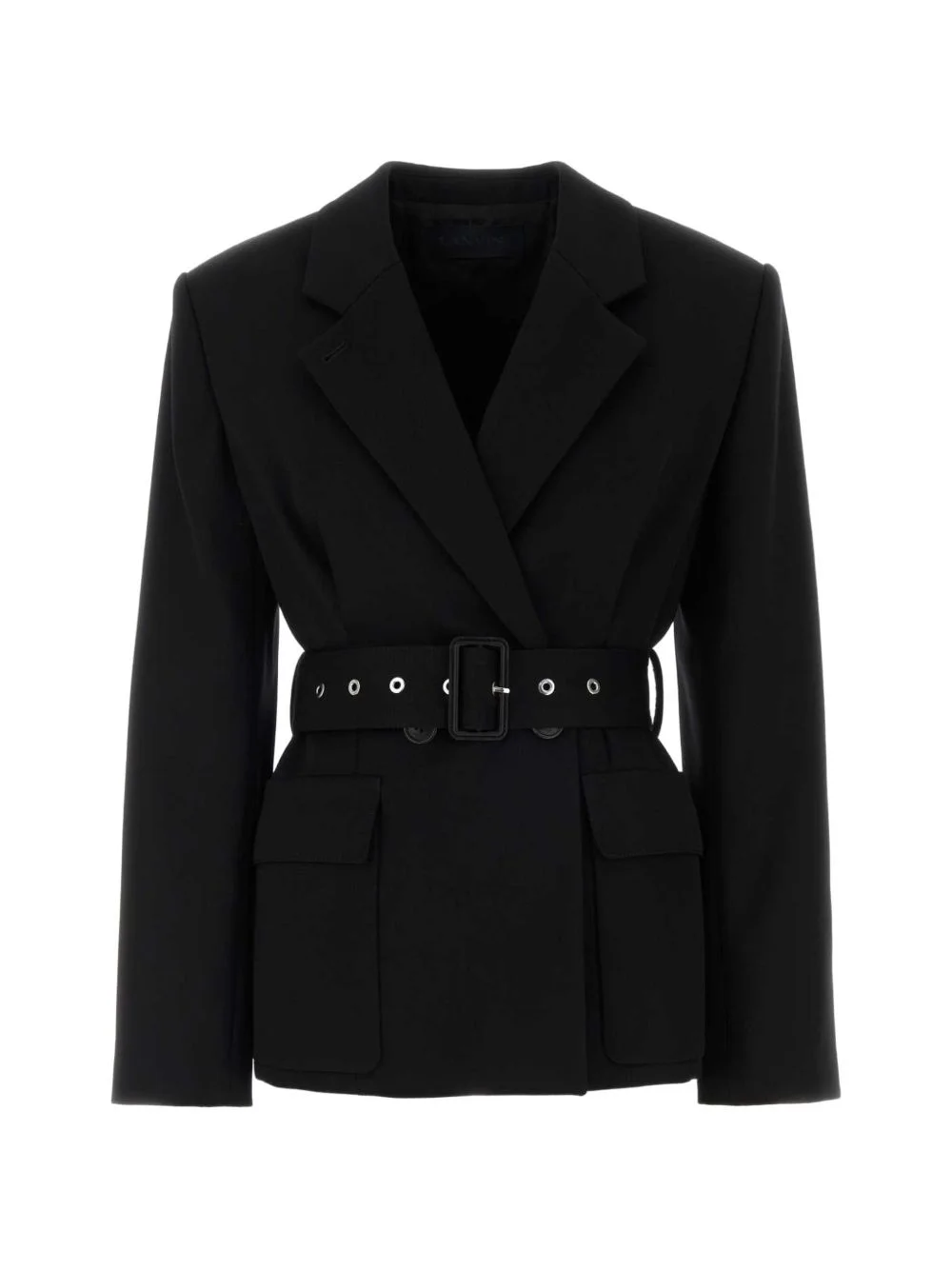 belted long-sleeve blazer - 1