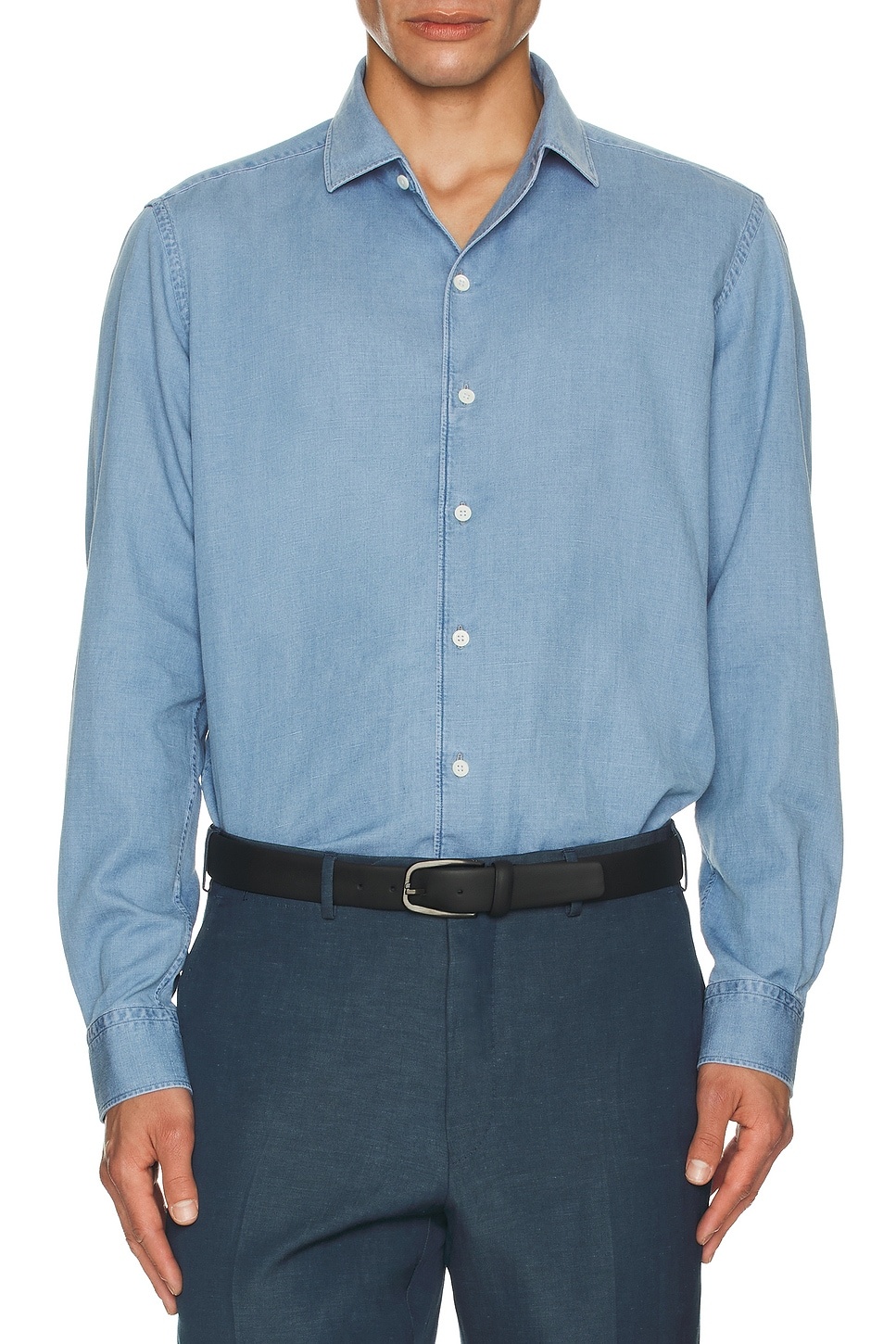Cotton And Linen Denim Shirt - 3
