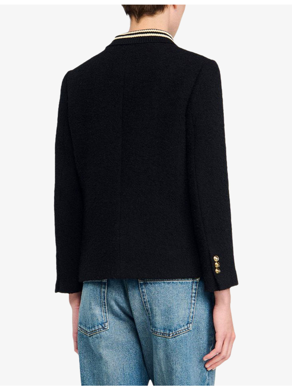 Stripe-Collar Tweed Jacket - 4