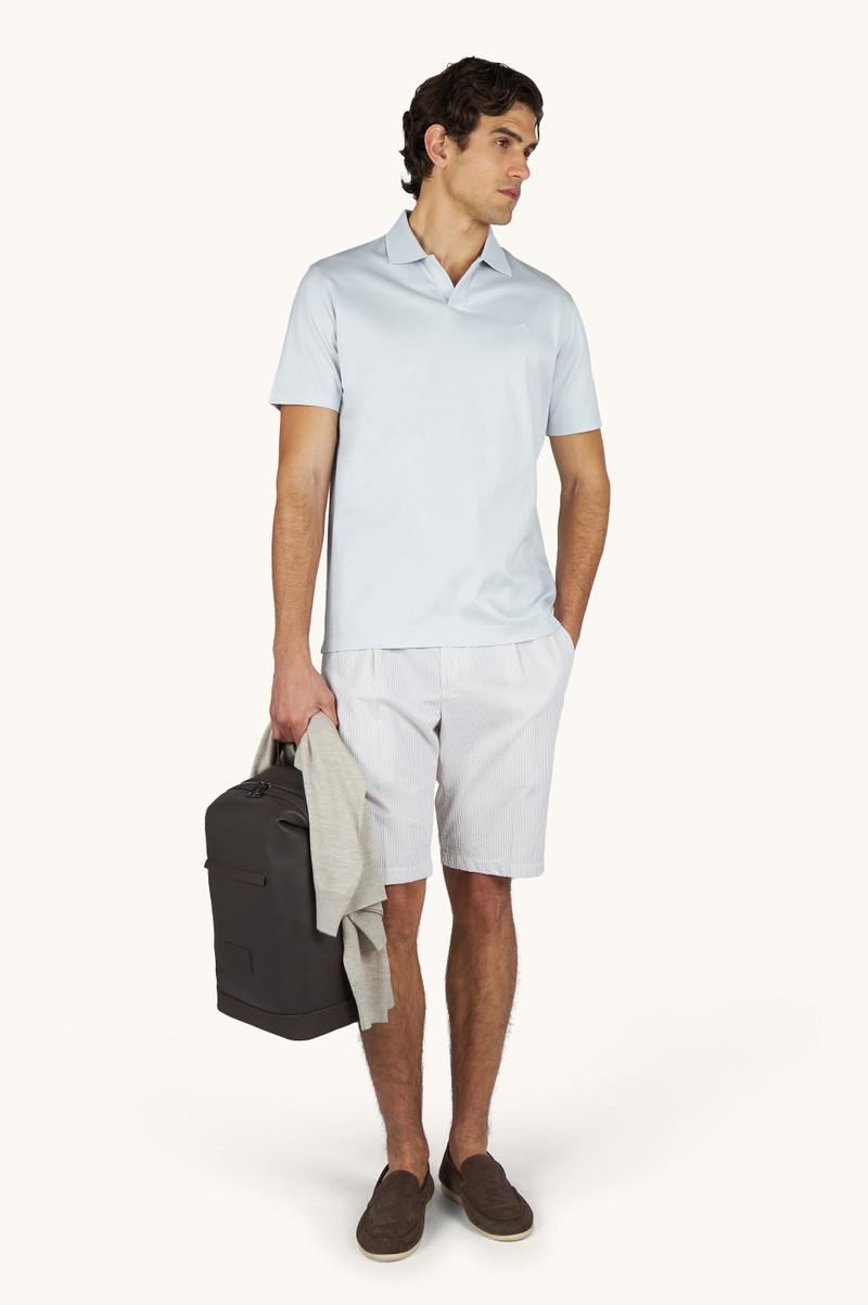 Paul & Shark OPEN‑COLLAR POLO SHIRT IN AQUA TOUCH COTTON outlook