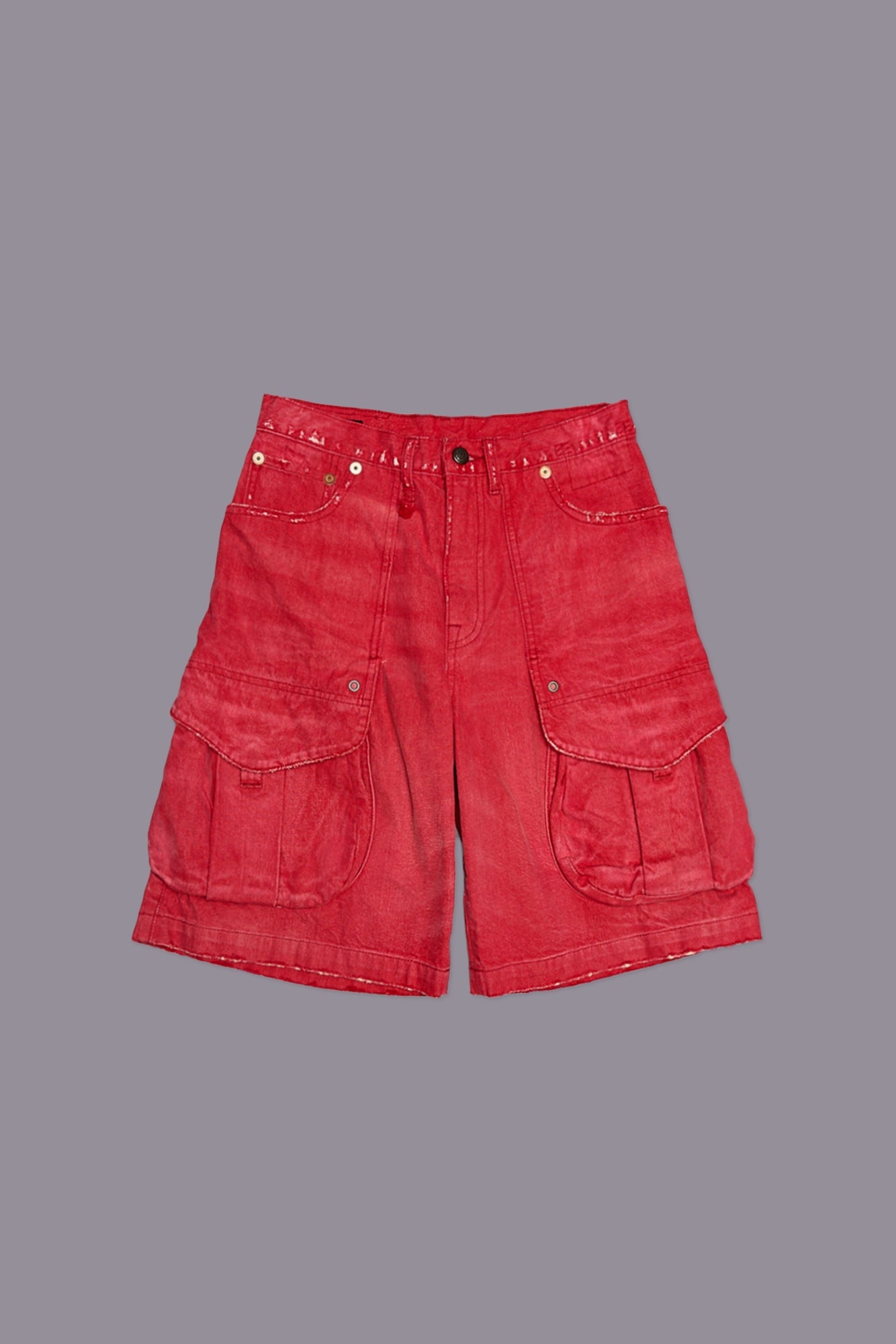 MULTI POCKET BAGGY SHORT - VIVID RED - 3