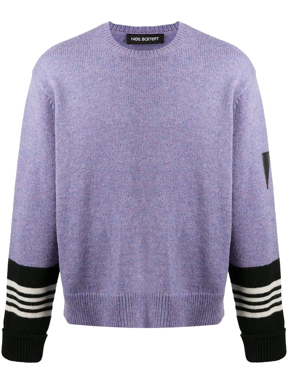 striped sleeves crew neck jumper - 1