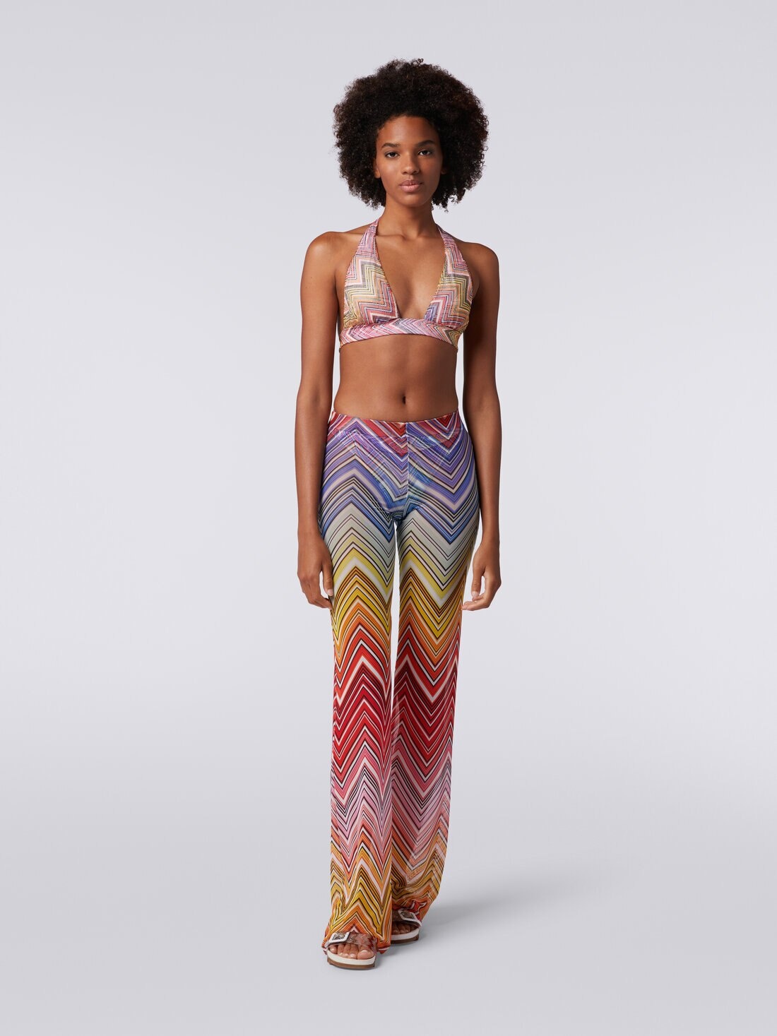 Cover up trousers in zigzag print tulle - 2