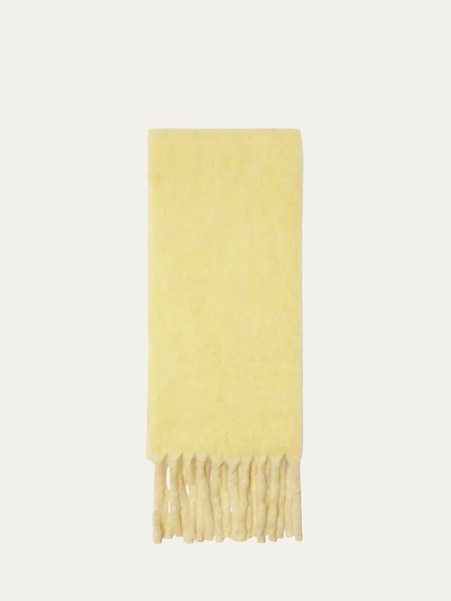 Reversible Fringe Wool Scarf - 1