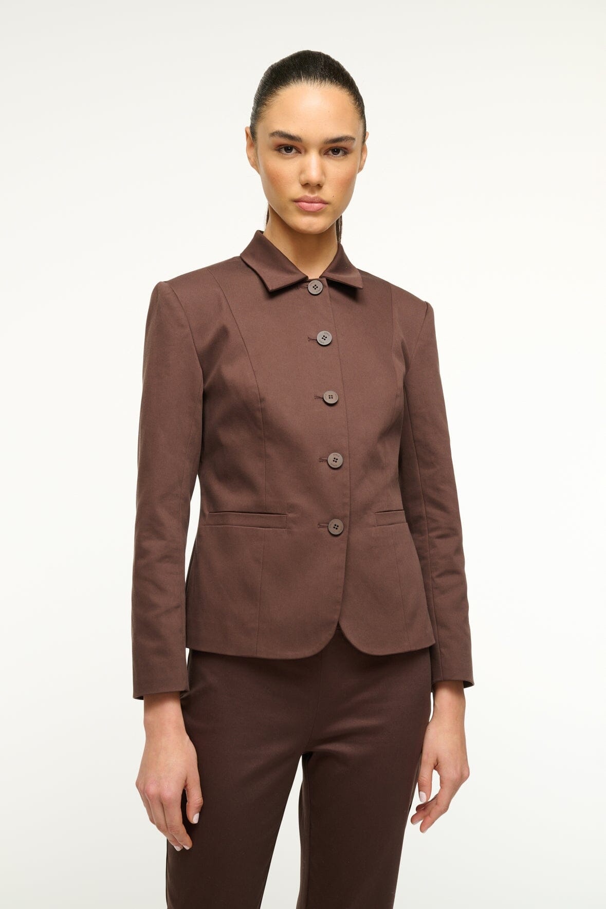 STAUD ROBERT JACKET DARK CHOCOLATE - 3