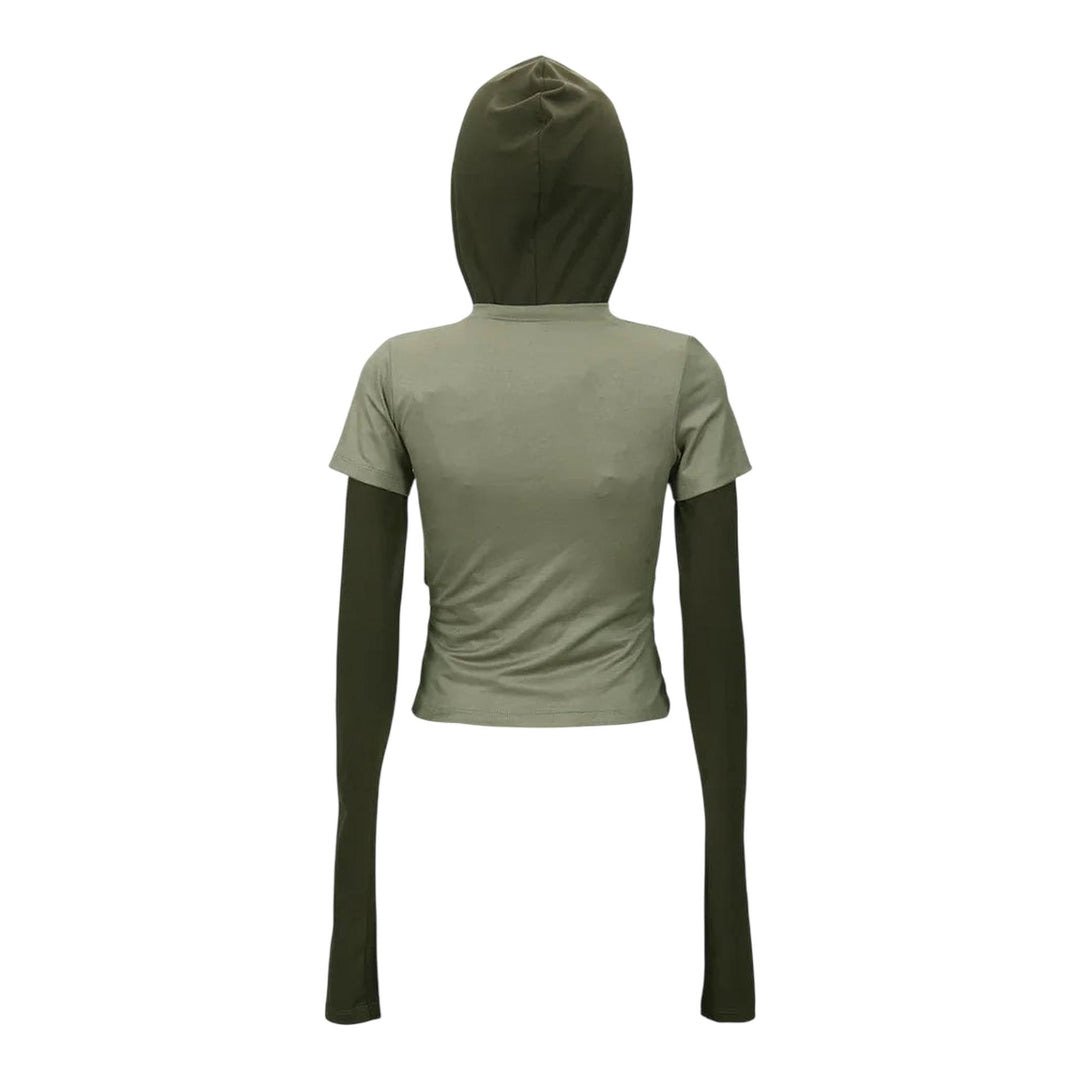 Gathered Hoodie Jersey Top - 3