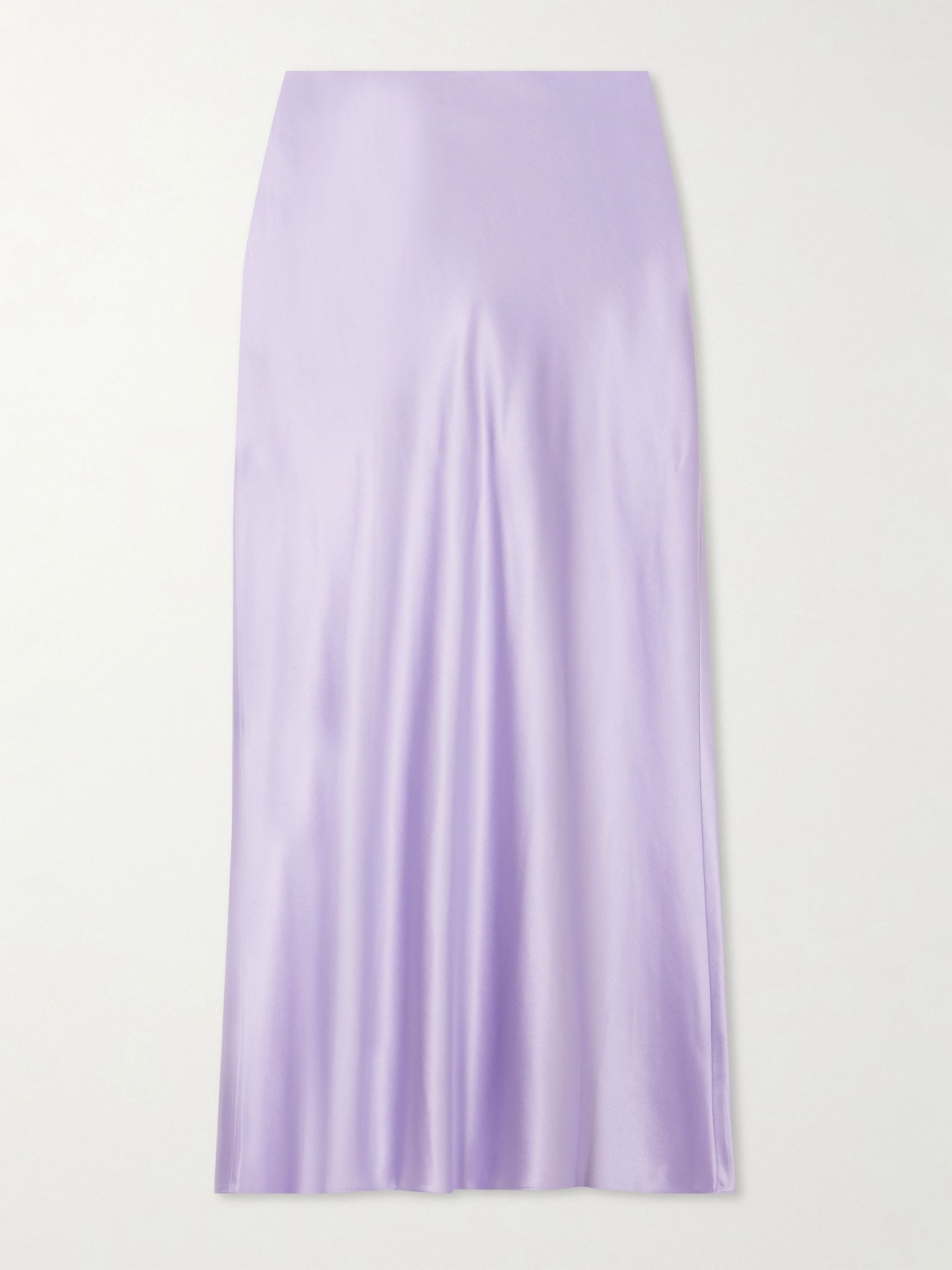 Clover silk-blend satin midi skirt Lilac - 1