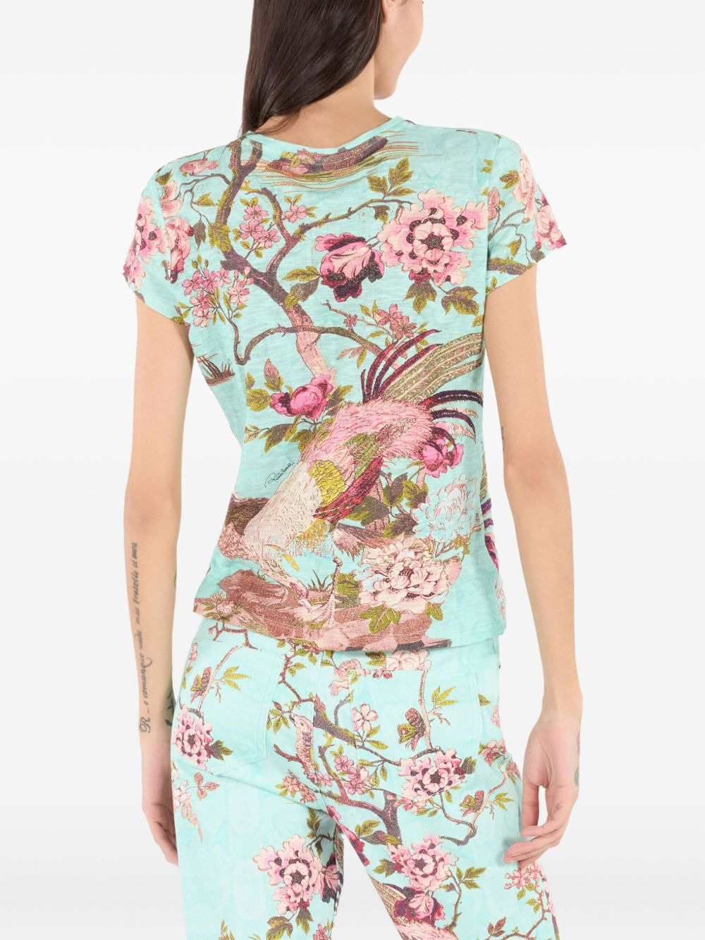 bird-print short-sleeve T-shirt - 4