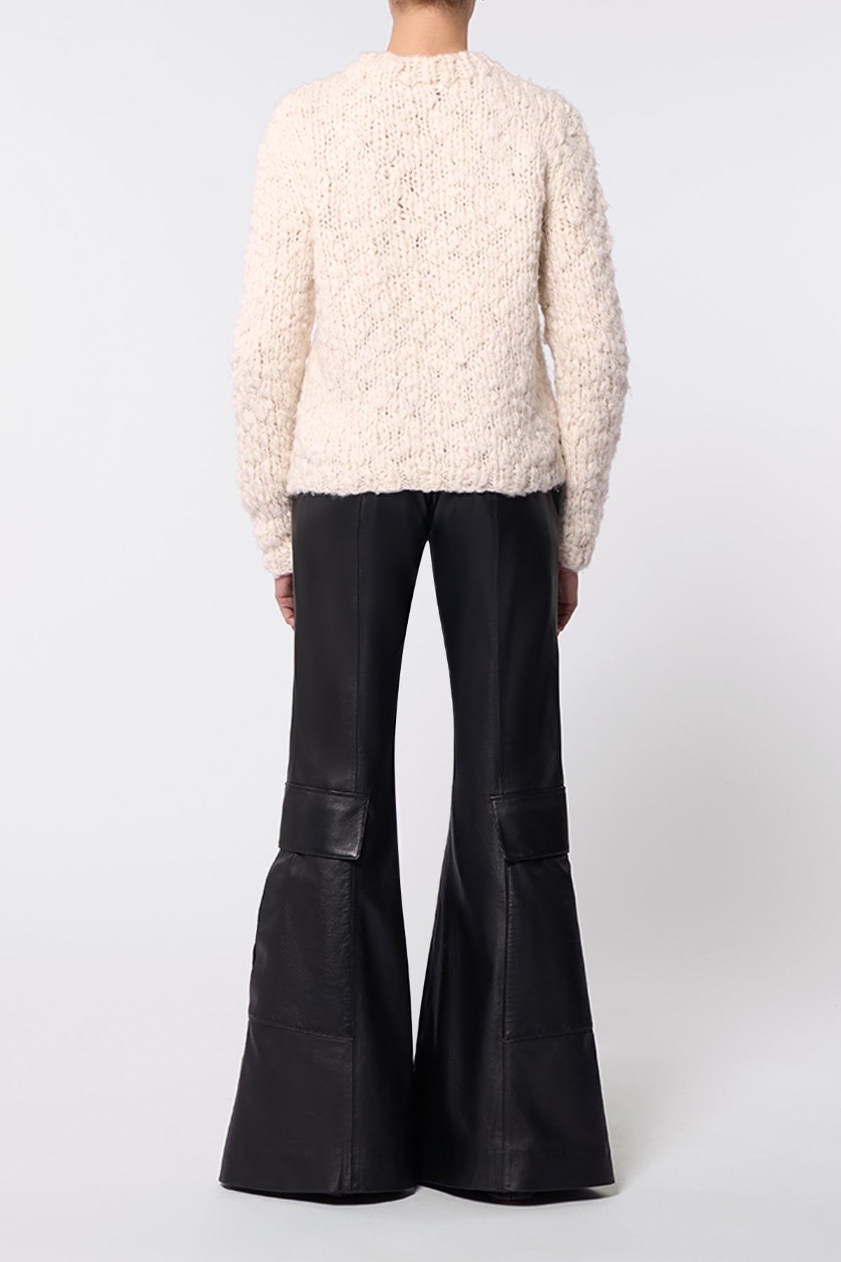 Bate Cargo Pant in Black Nappa Leather - 4