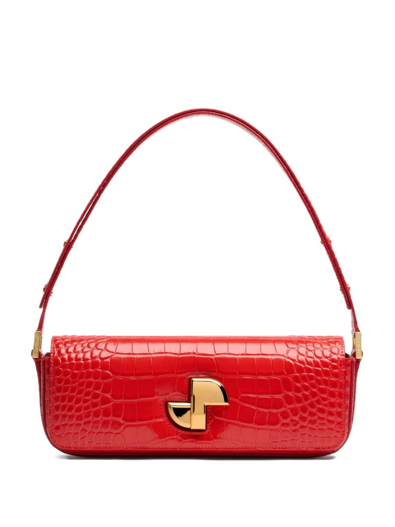 Le Lock crocodile-embossed shoulder bag 1