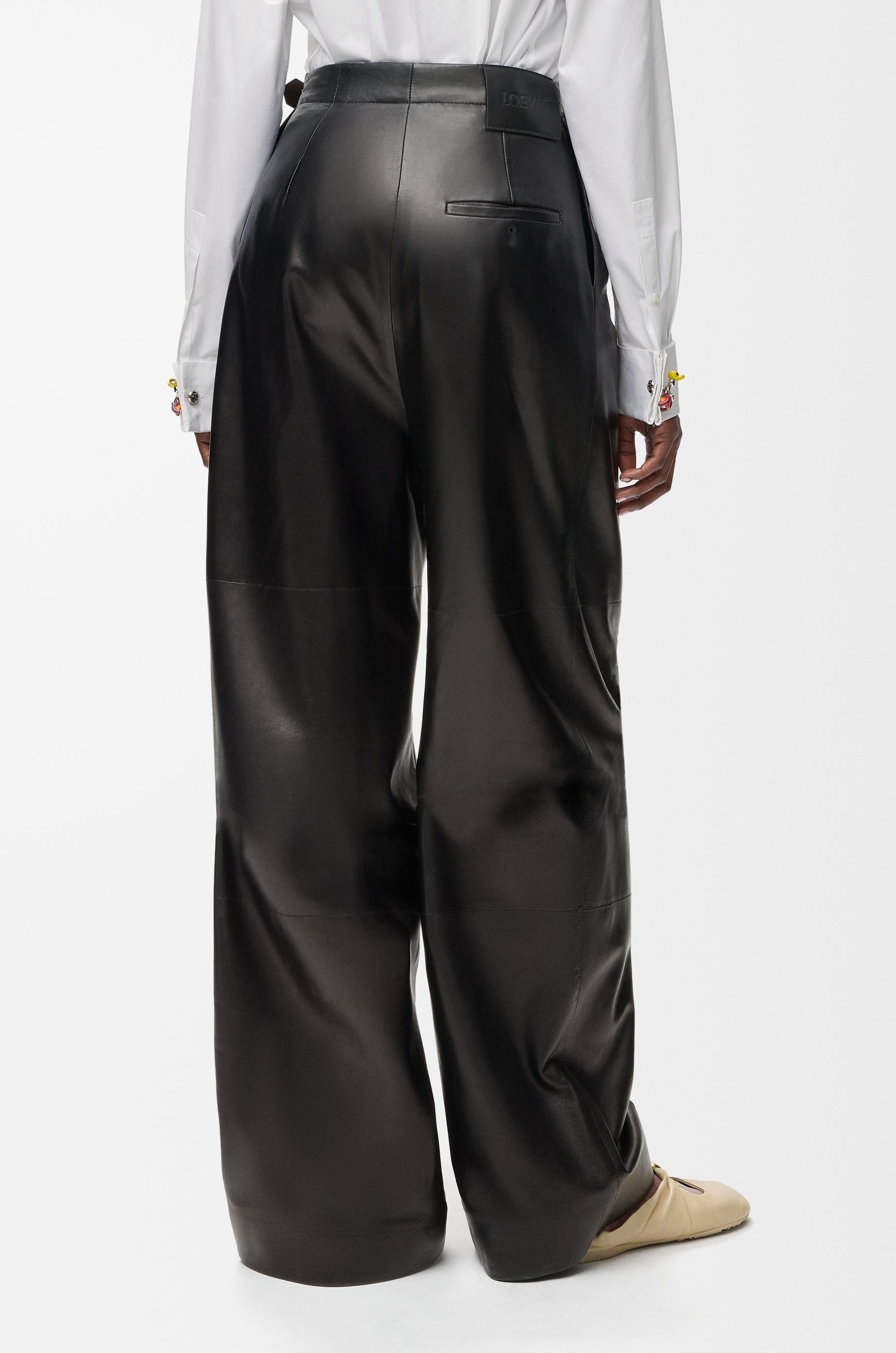 Belted trousers in nappa lambskin - 4
