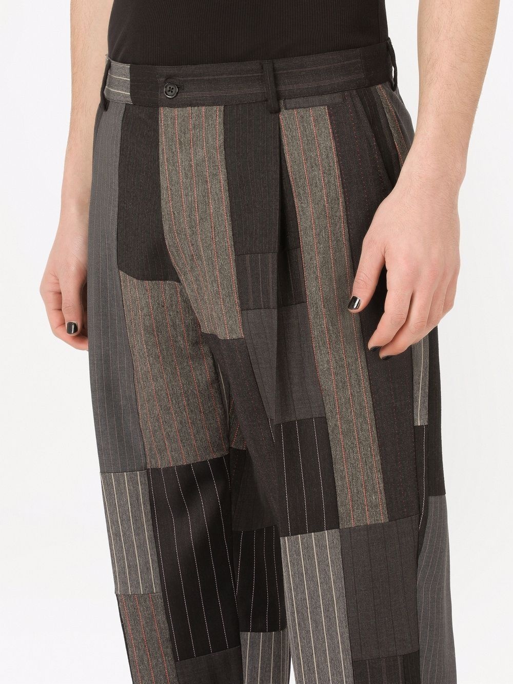 patchwork tailored trousers - 5