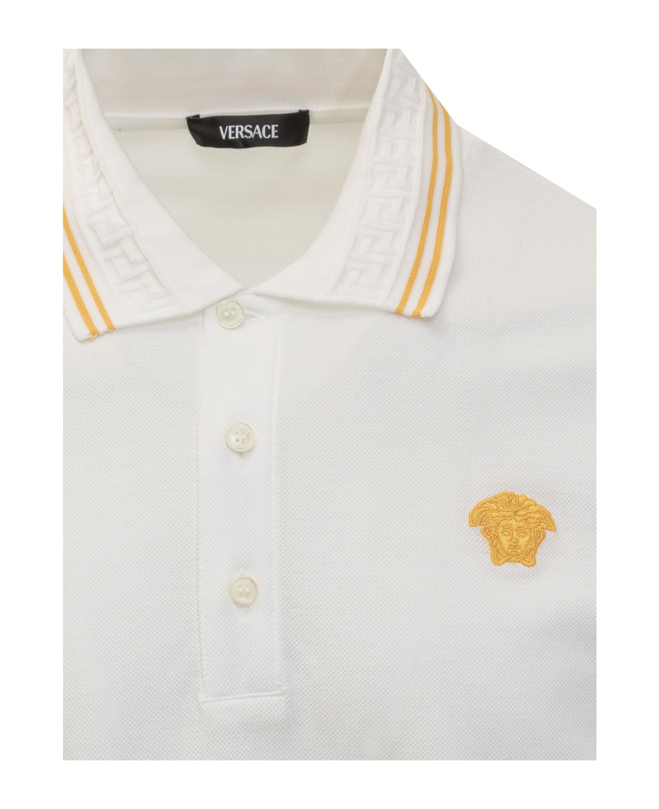 Medusa With Greca Jacquard Polo Shirt - 3