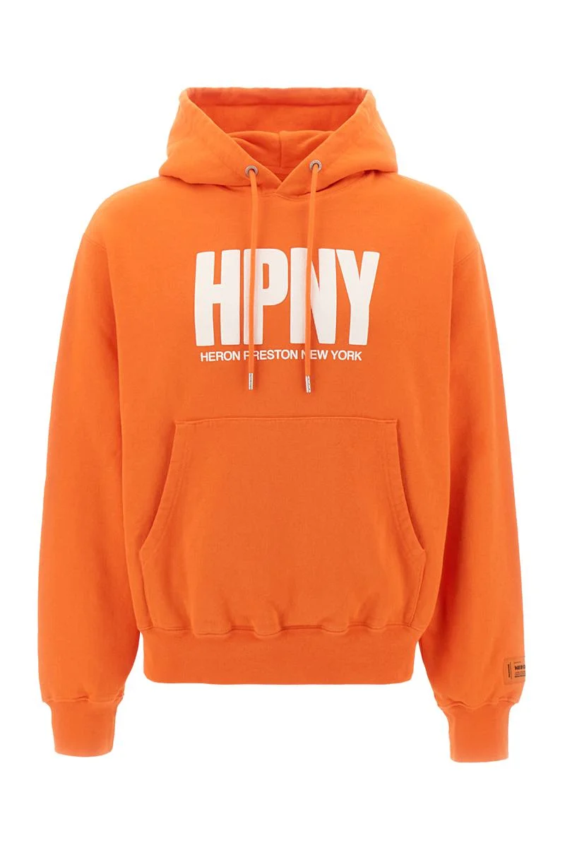 HERON PRESTON HPNY print drawstring hoodie - 1
