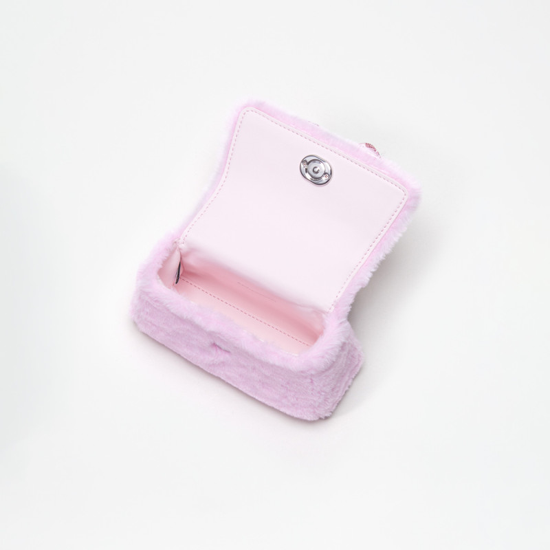 self-portrait Pink Fluffy Bow Micro Bag outlook