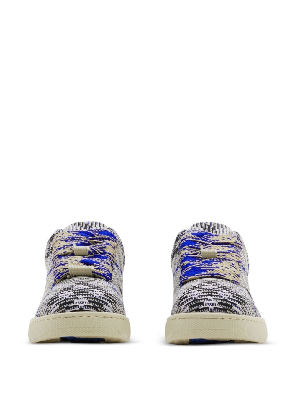 Box checked knitted sneakers - 3