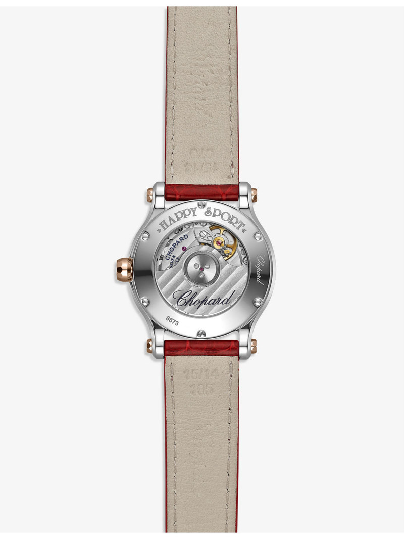Chopard 278573-6026 Happy Sport 18ct Rose-Gold, Ruby and 0.06ct Brilliant-Cut Diamond Automatic Watch outlook