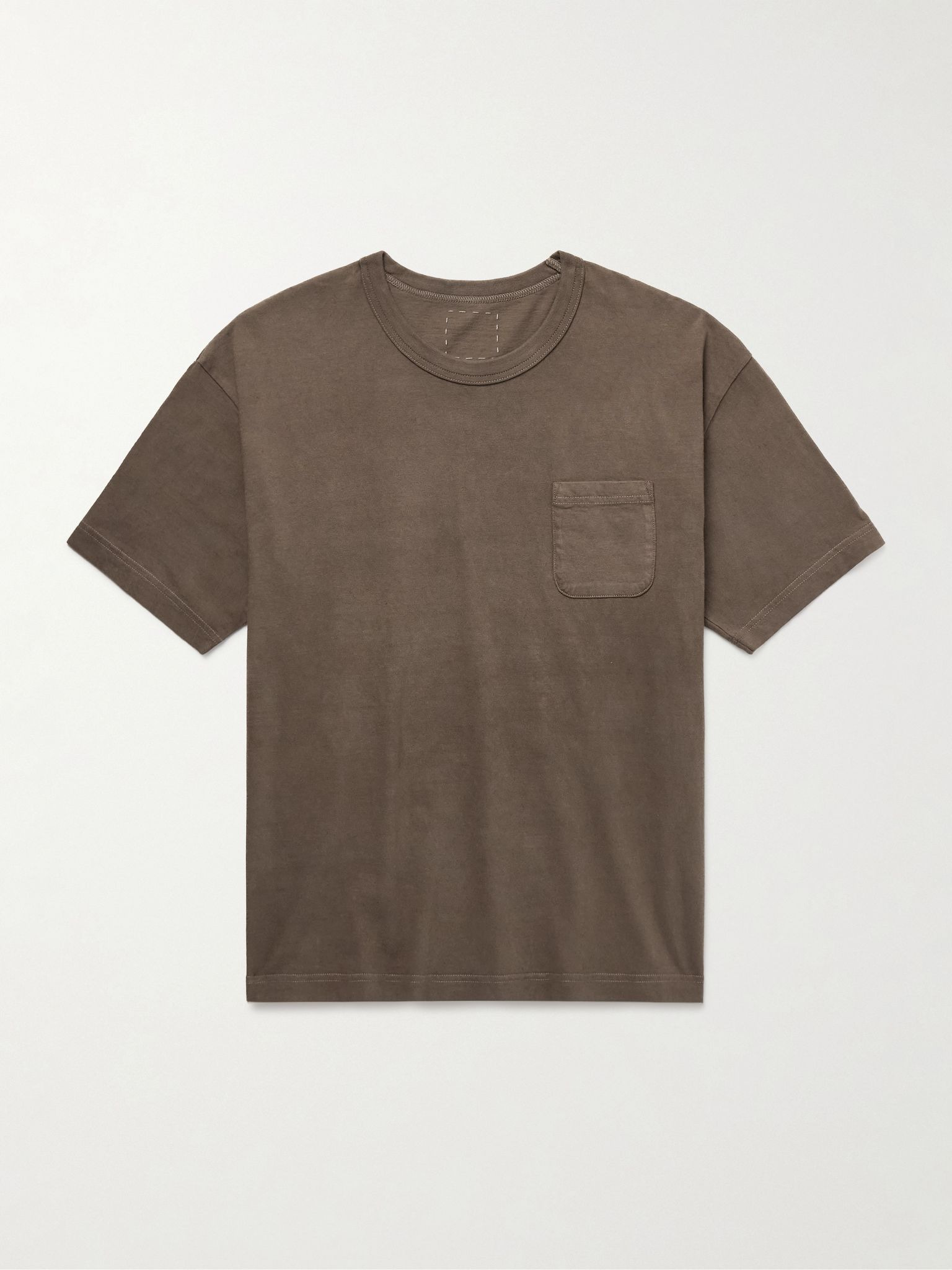 Jumbo Garment-Dyed Cotton-Jersey T-Shirt Brown - 1