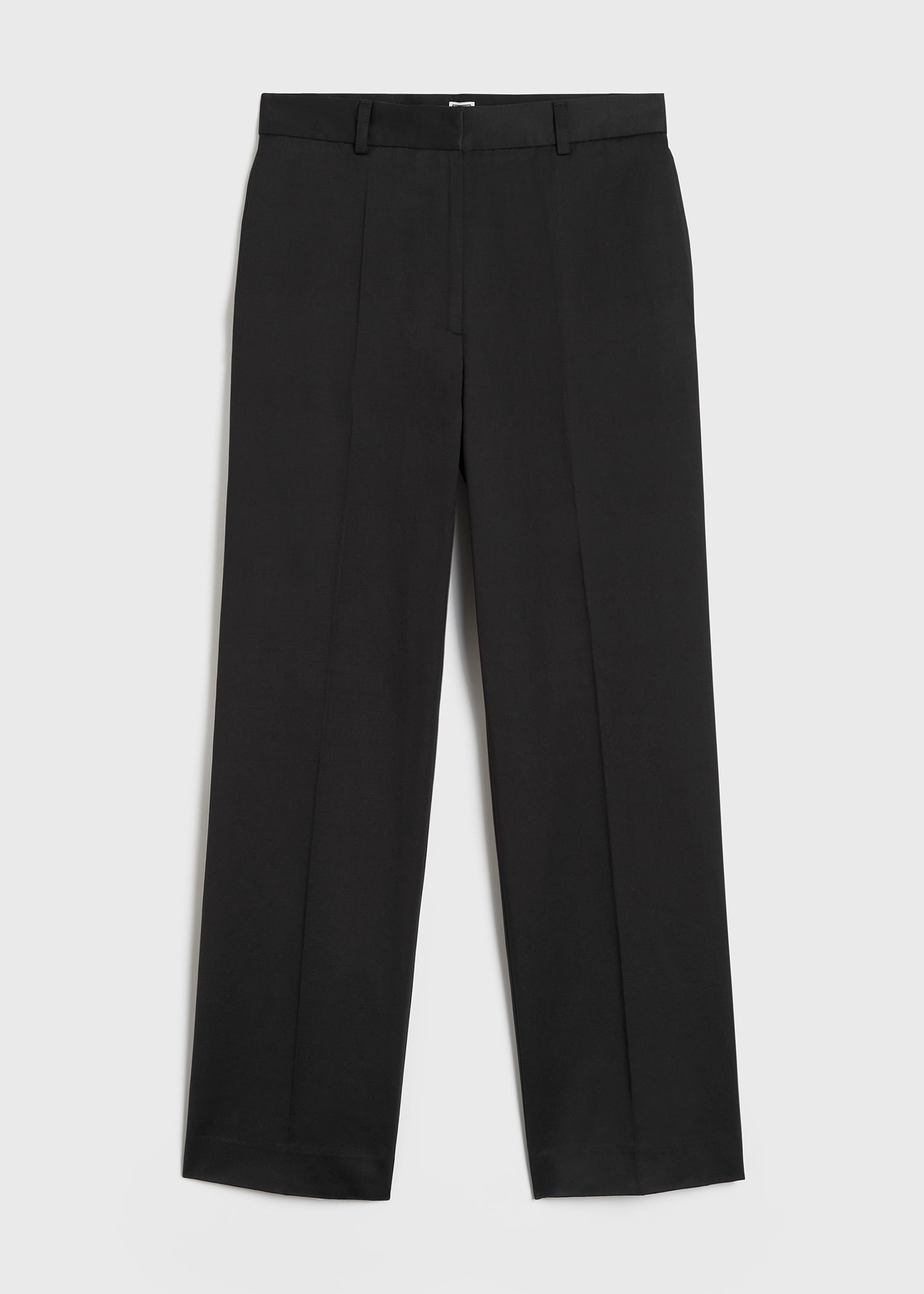 Straight satin trousers black - 1