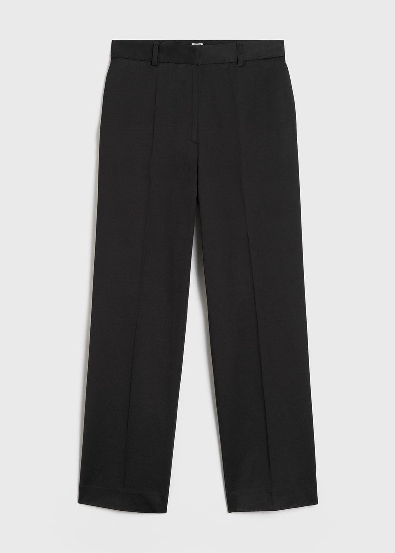 Straight satin trousers black - 1
