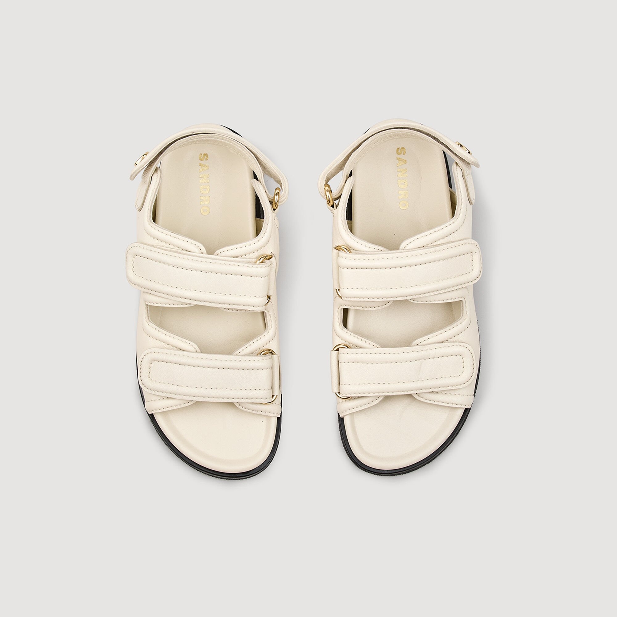 PLAIN LEATHER LAMBSKIN SANDALS - 3