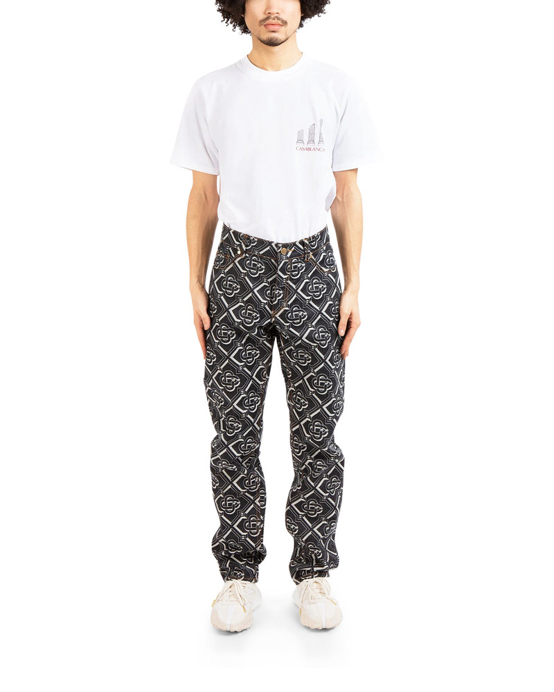 CASABLANCA Denim Monogram Classic Straight Leg Jean outlook