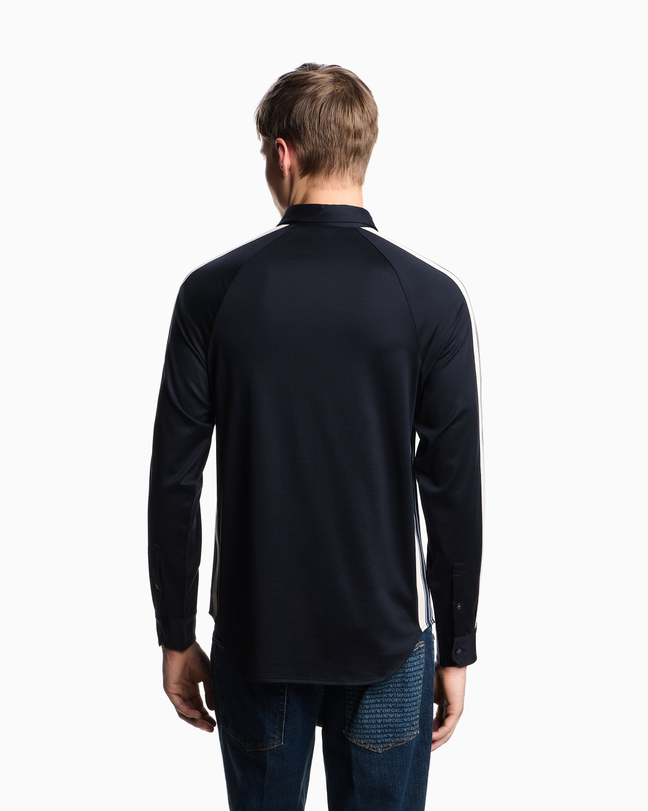 ASV SLIM-FIT SHIRT IN LYOCELL-BLEND JERSEY WITH BANDS - 3
